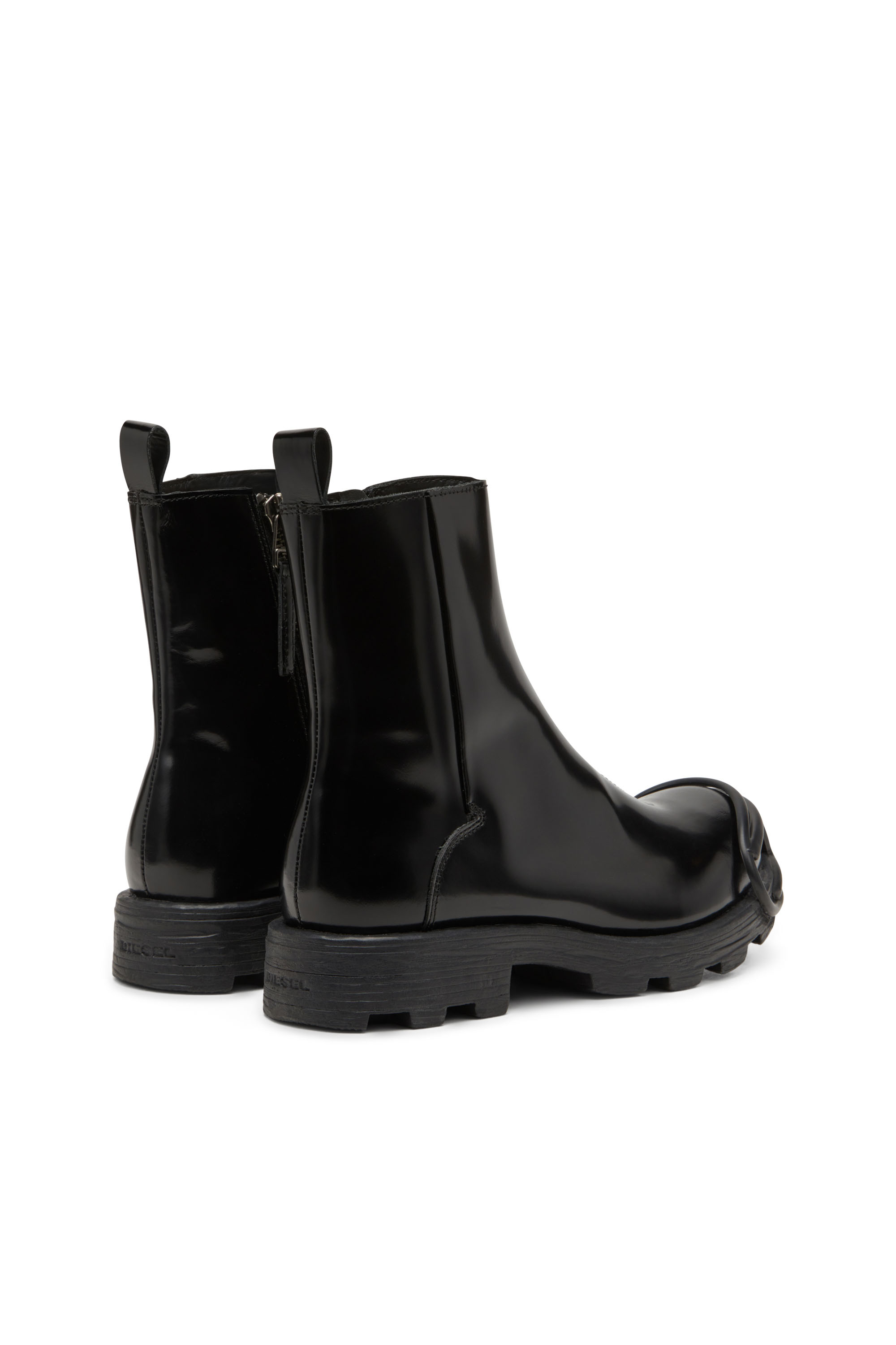 Diesel - D-HAMMER BT ZIP D, Herren D-Hammer-Chelsea Boots aus Leder mit Oval D-Zehenkappe in Schwarz - 3