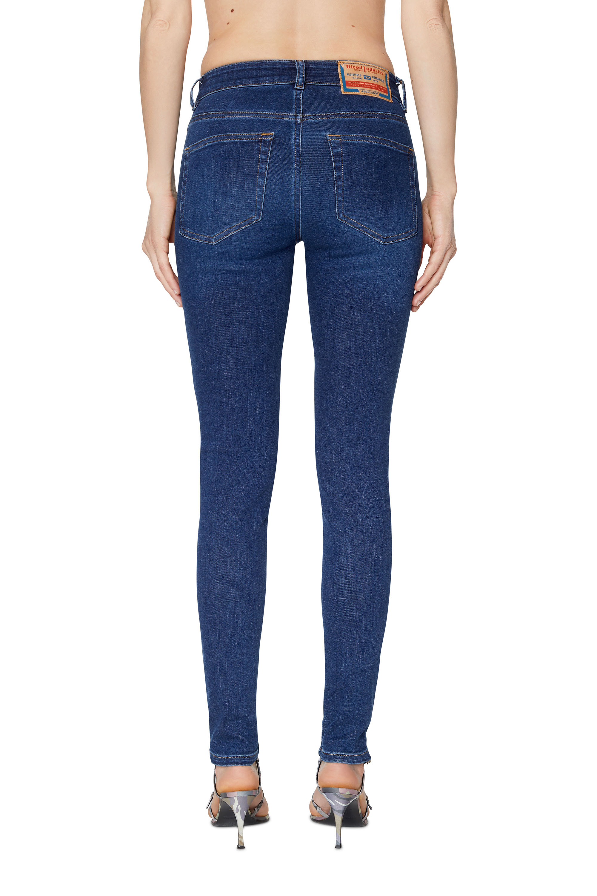 Diesel - Skinny Jeans 2017 Slandy 09C19 Donna, Blu Scuro - Image 4