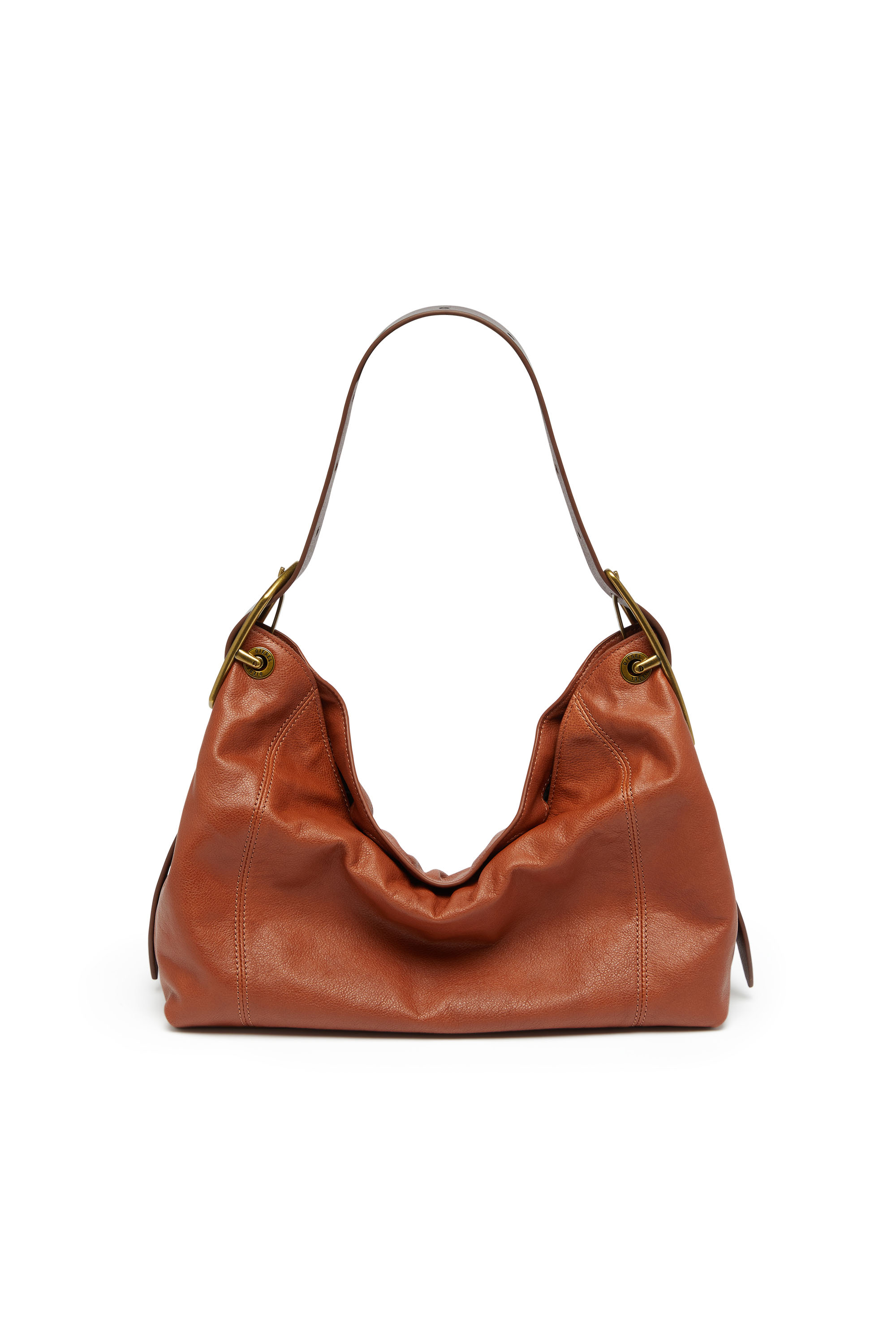 Diesel - D-LINE HOBO S, D-Line-Sac port&eacute; &eacute;paule en cuir Femme in Marron - 2