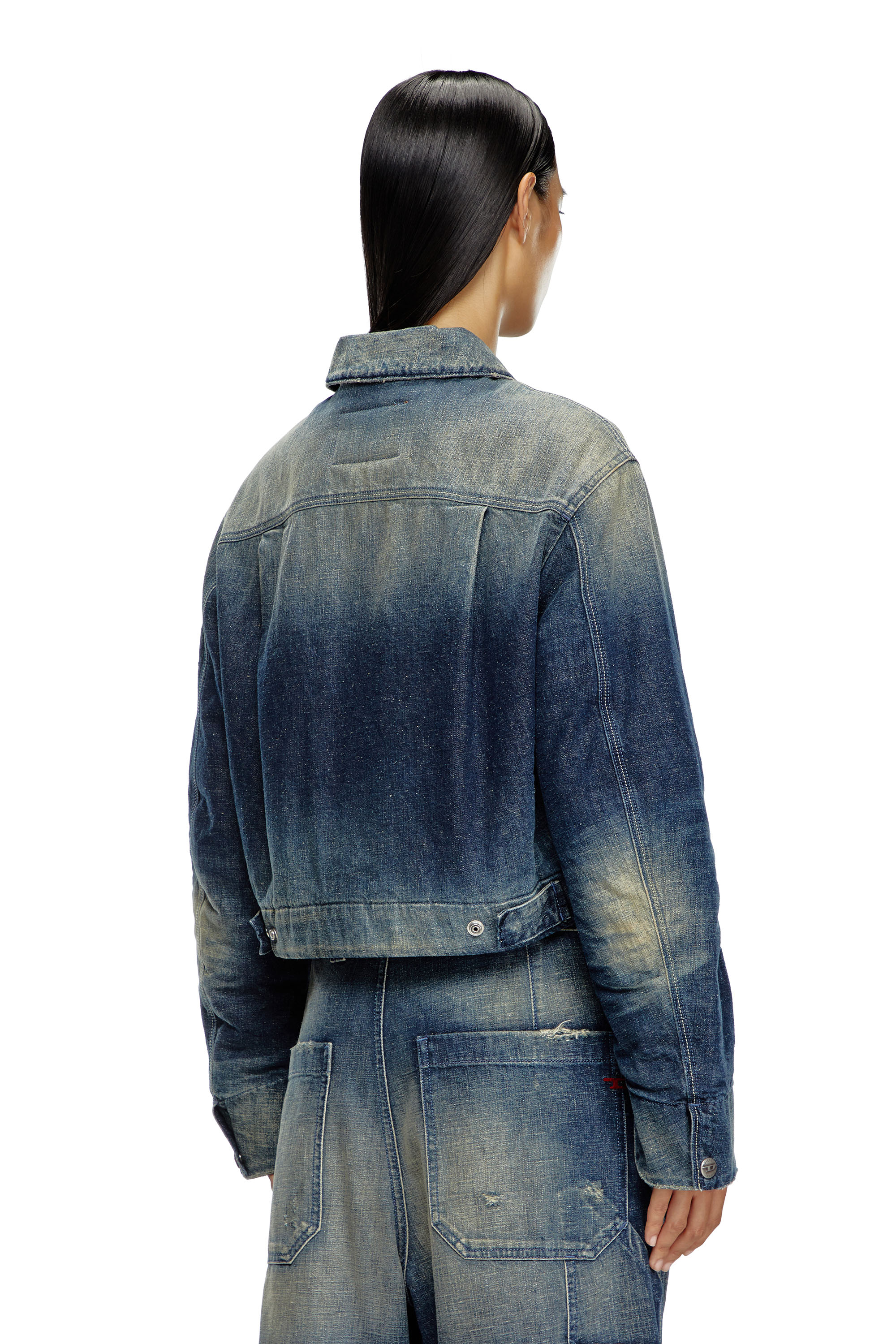 Diesel - DE-NOVA, Woman Padded jacket in utility-style denim in Blue - Image 3