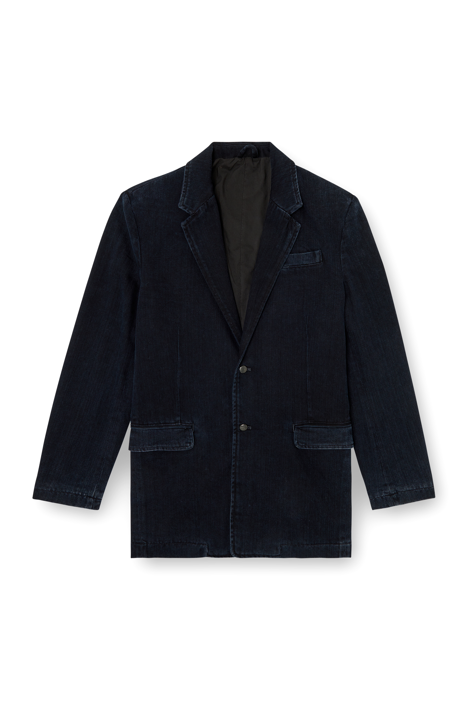 Diesel - D-REGER-D, Unisex Blazer aus Denim mit Schlieren in Dunkelblau - 4