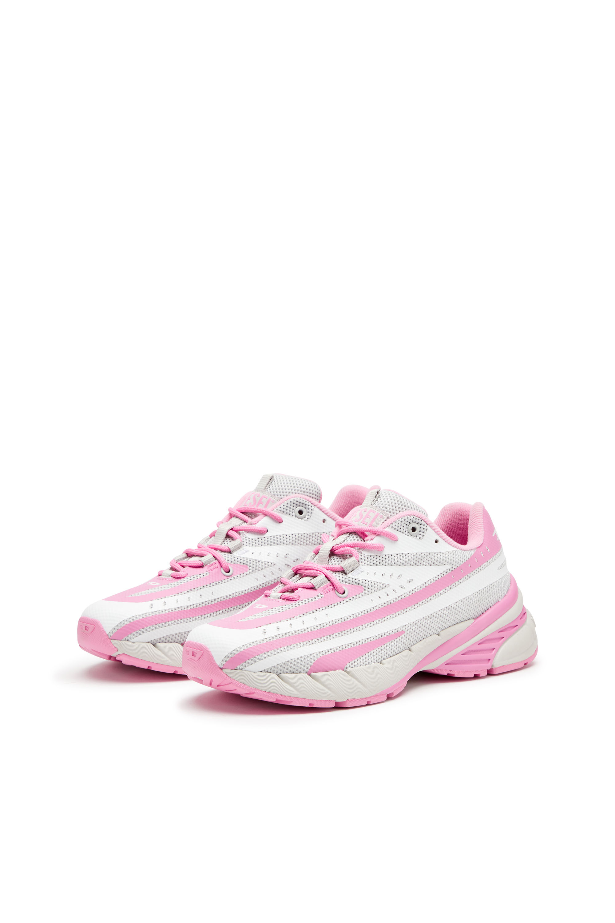 D-AIRSPEED LOW W, Rosa/Weiss Diesel - D-AIRSPEED LOW W, Damen D-Airspeed Low-Gestreifte Sneakers aus beschichtetem Mesh in Rosa/Weiss - 9