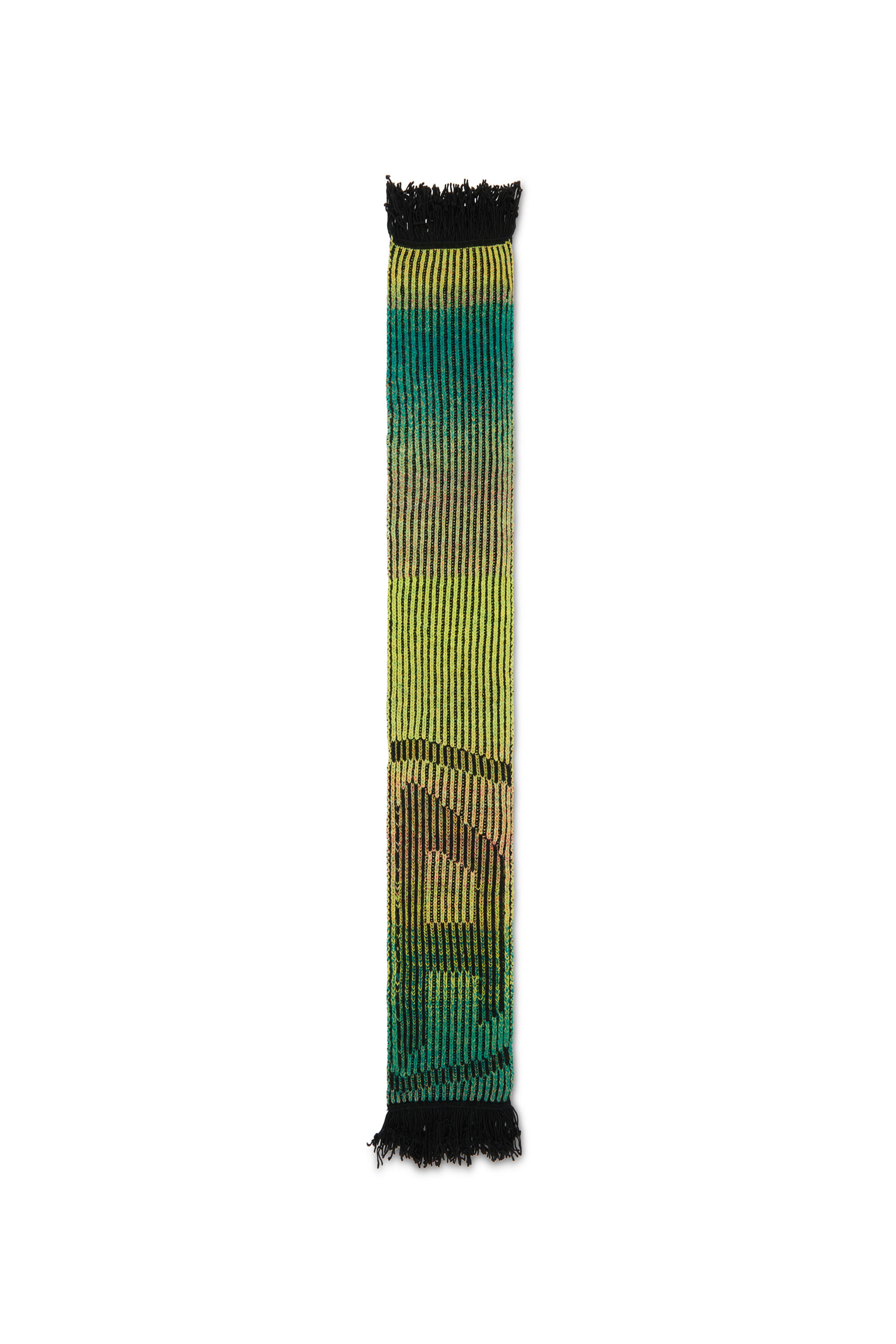 Diesel - K-SHADY, Unisex Gerippter Schal mit neonfarbenen Dégradé-Streifen in Bunt - Image 2