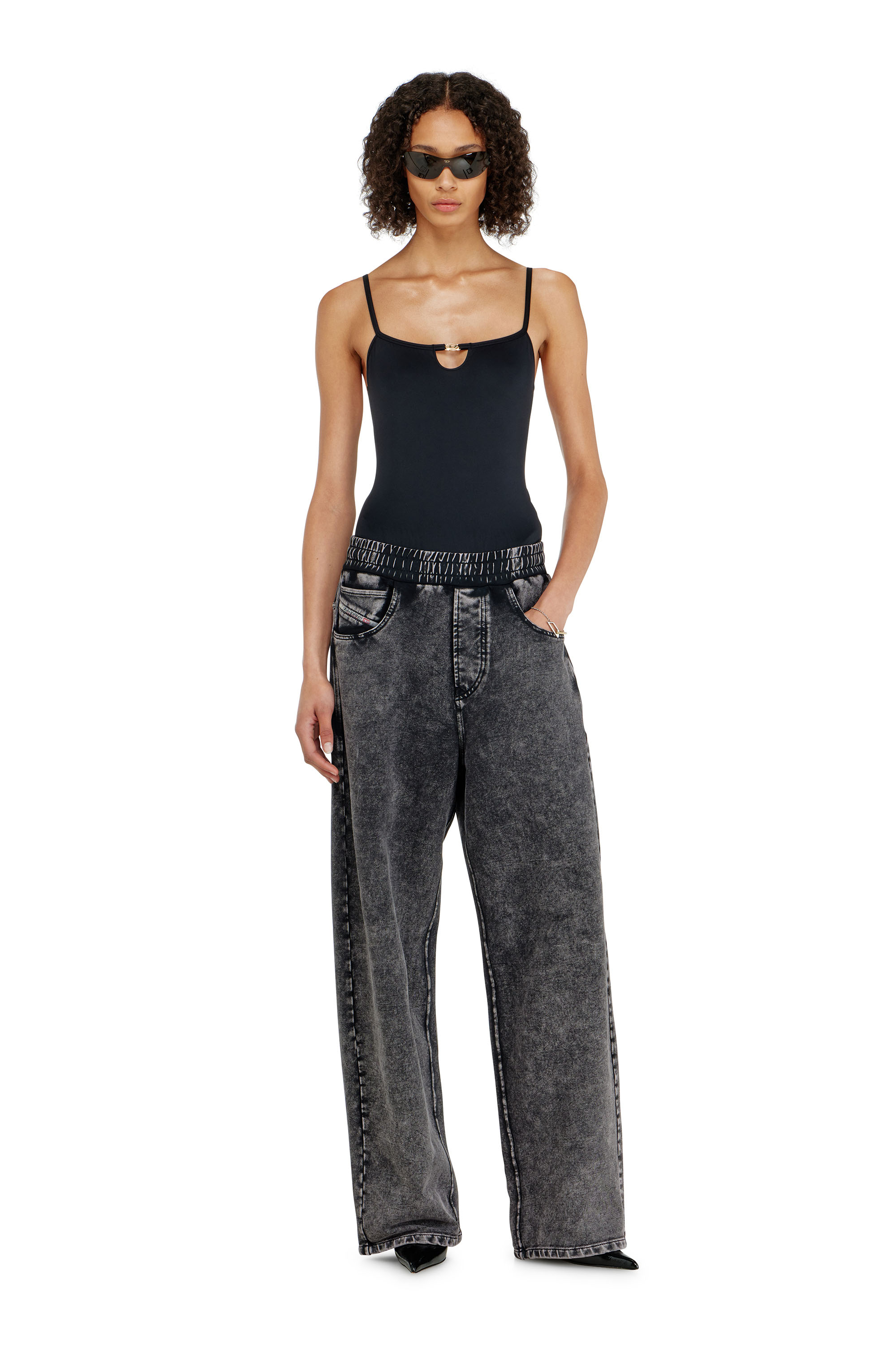 Diesel - KIARA-UTLT, Body in nylon con cut-out e metallo Oval D Donna in ToBeDefined - 4