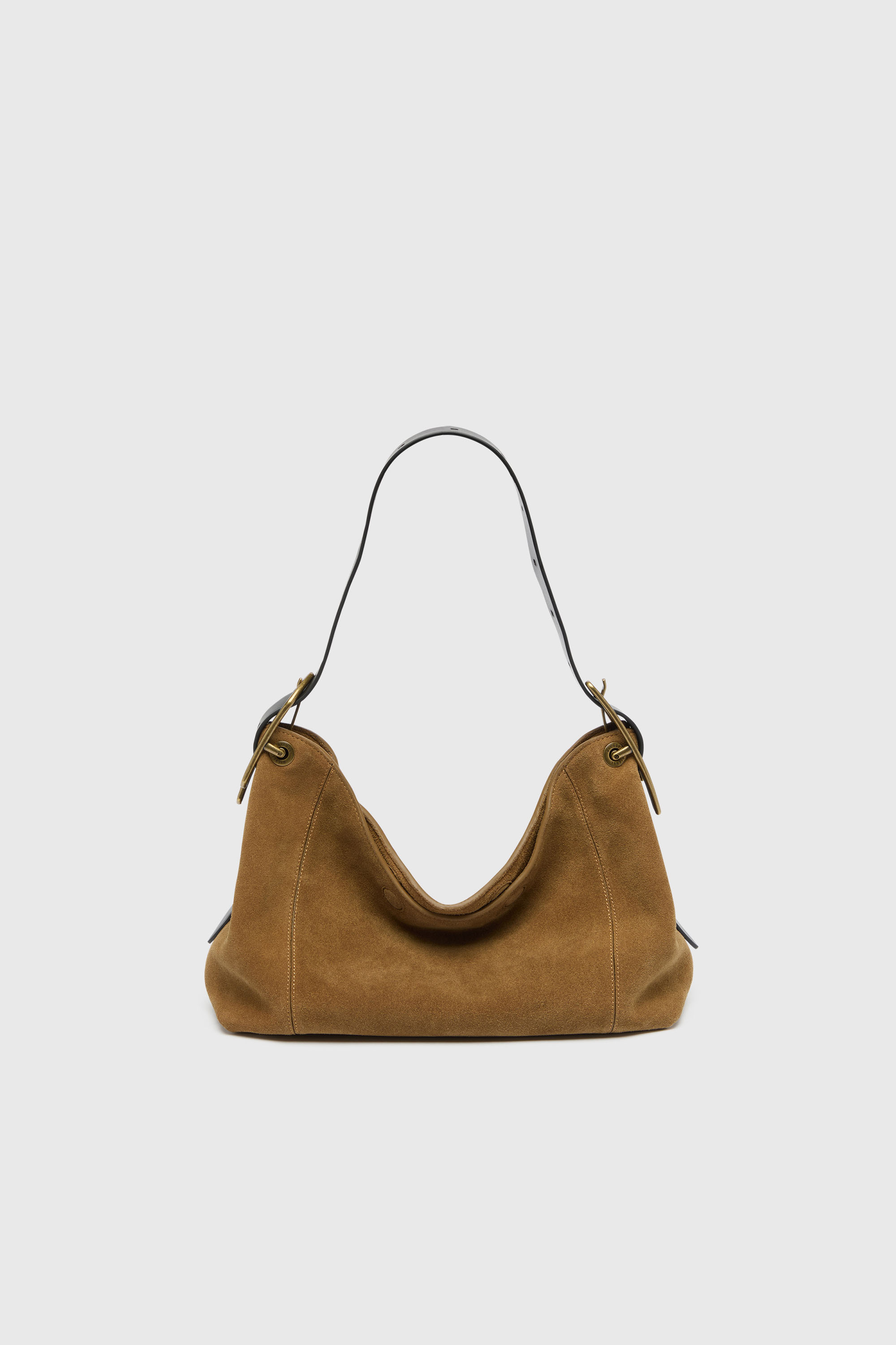 Diesel - D-LINE HOBO S, D-Line Borsa a spalla in suede cerato Donna in Marrone - 2