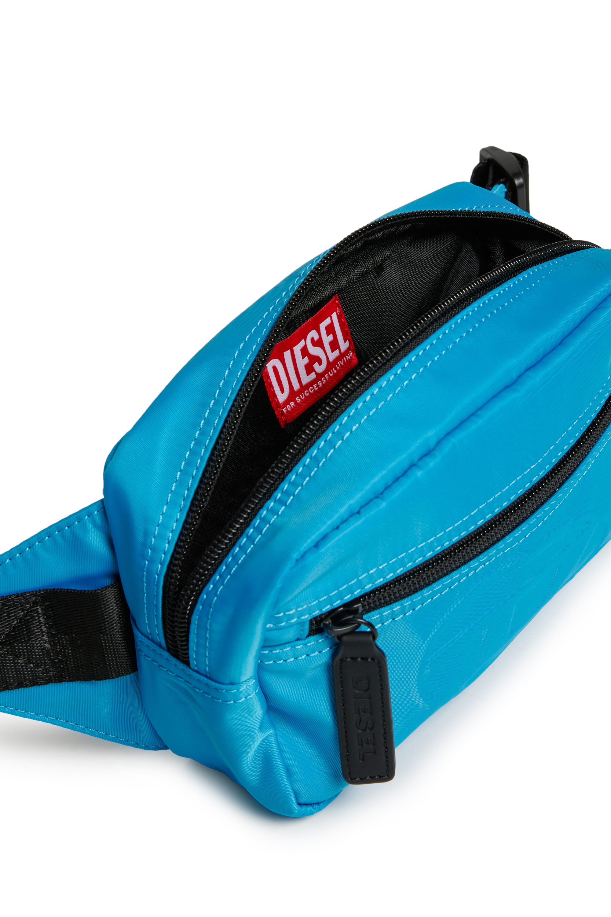 Diesel - WDEMBOSSED, Sac banane en nylon avec logo embossé Mixte in Bleu - 5