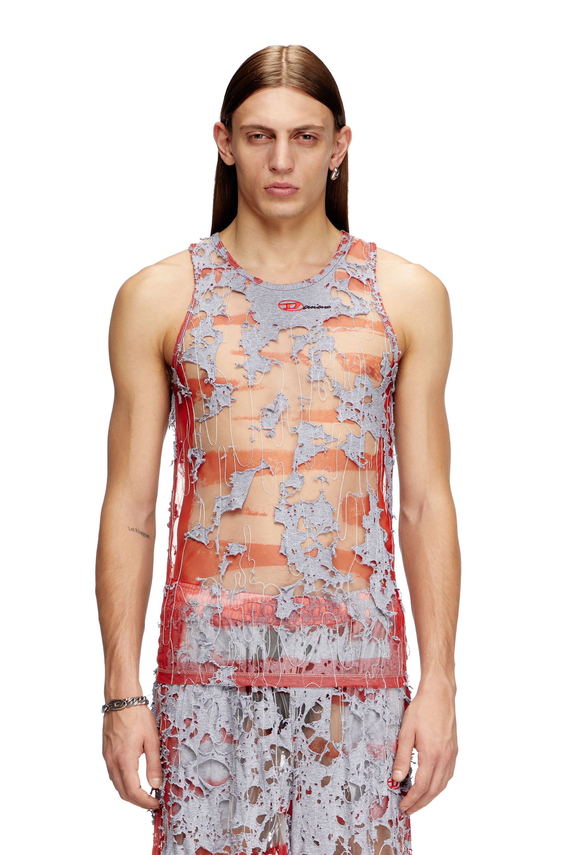 Diesel - T-LIFTY-DEVOR-DD, Tank top in jersey destroyed Unisex in Multicolor - 2