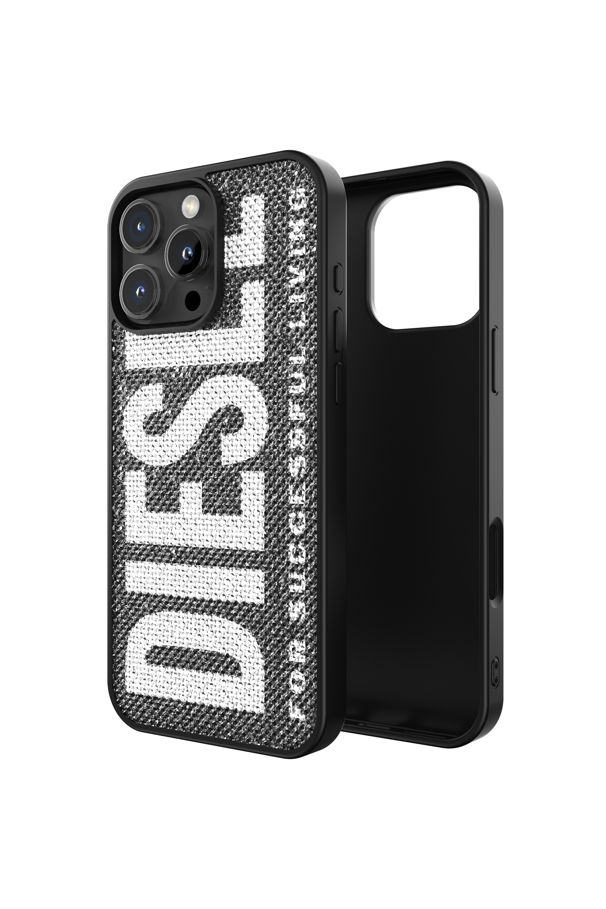 Diesel - 60186 MOULDED CASE, Coque en cristal Swarovski pour l'iP 16 Pro Max Mixte in Noir - 1