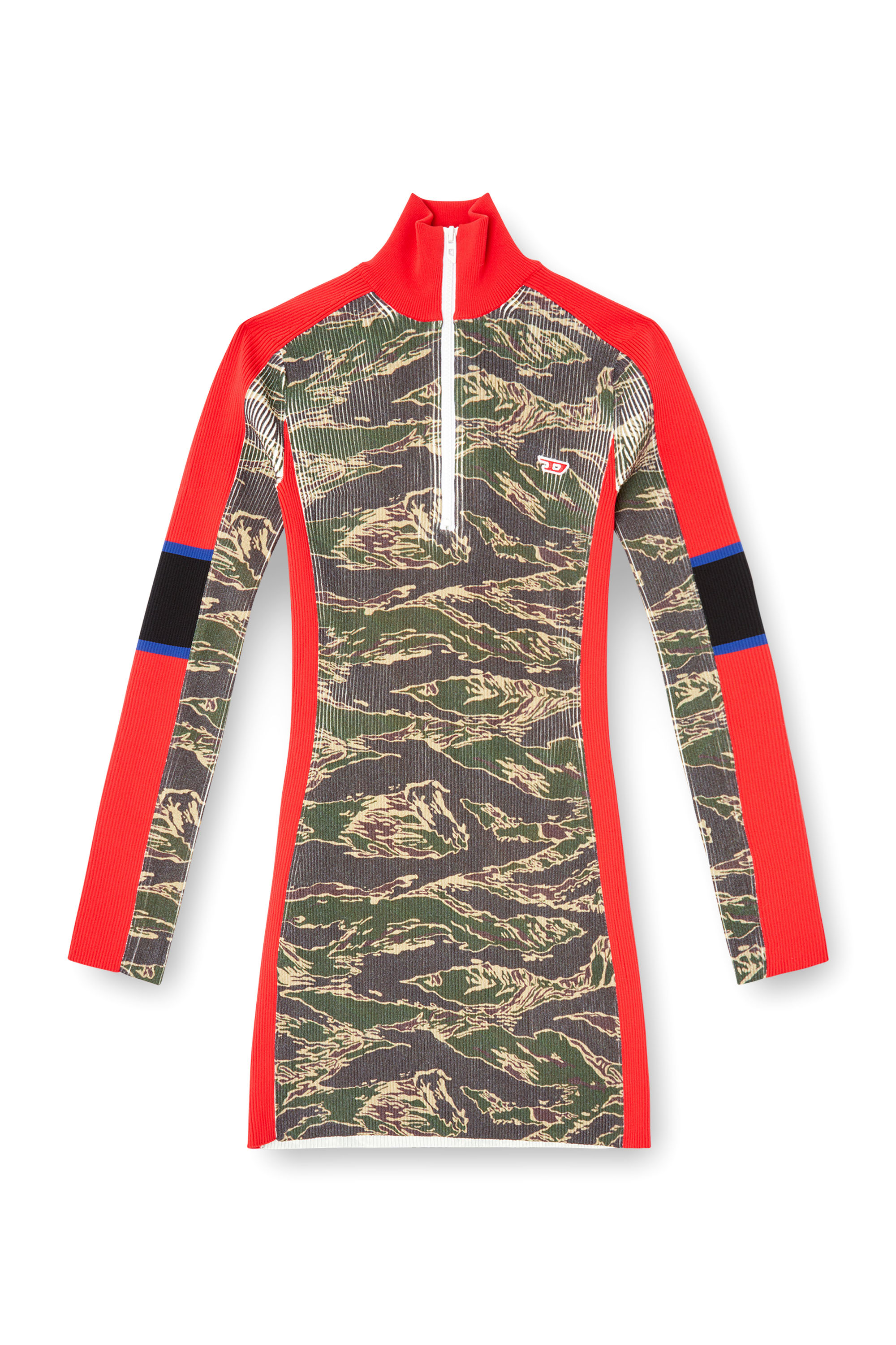 Diesel - M-CAMOK, Minidress in viscosa a coste camouflage Donna in Multicolor - 3