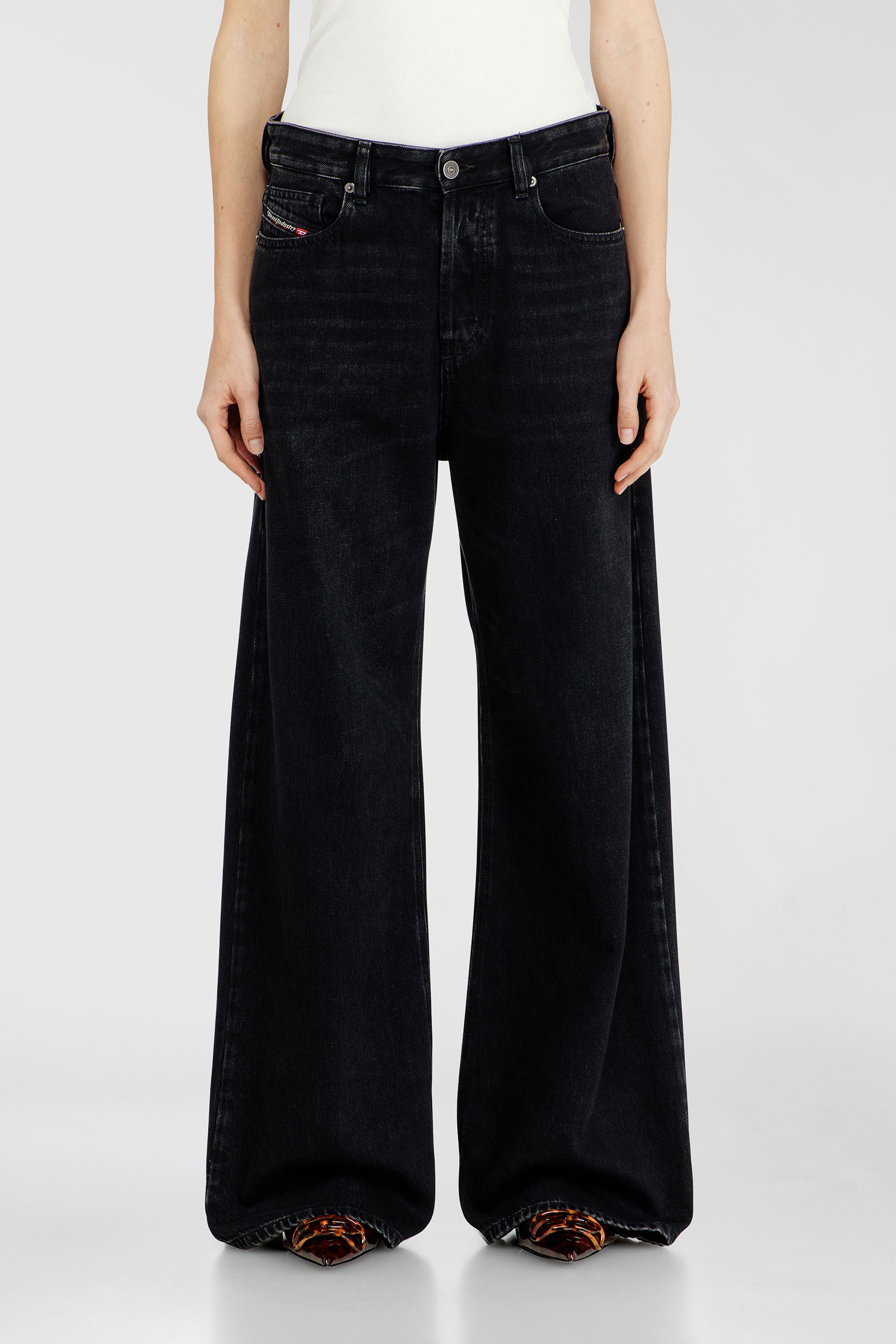 Diesel - Relaxed Jeans 1996 D-Sire 09P09 Mixte, Noir/Gris fonc&eacute; - Image 2