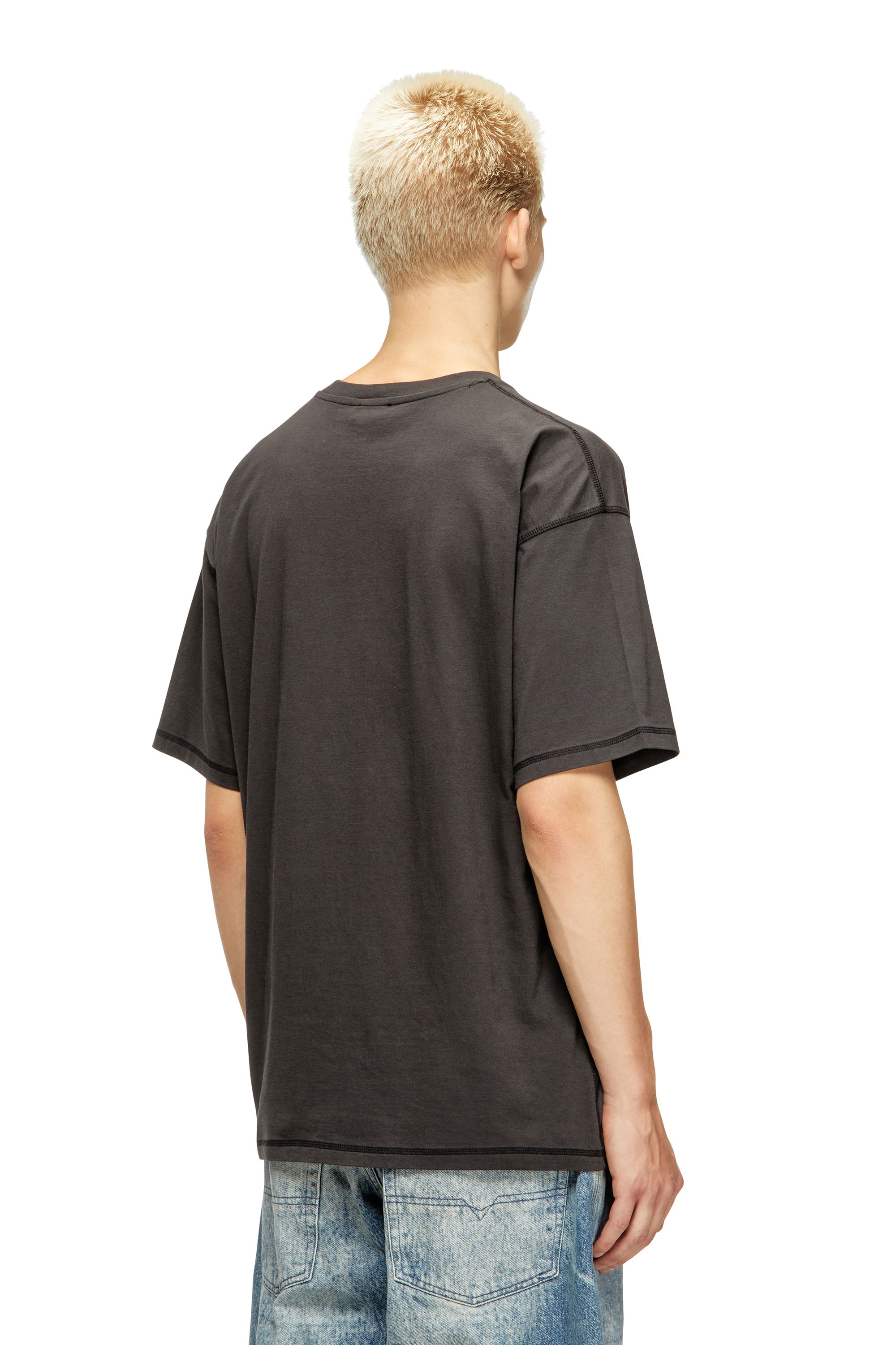 Diesel - T-LEONARD-IHBJ, T-shirt avec imprimé graffiti Homme in Gris - 4