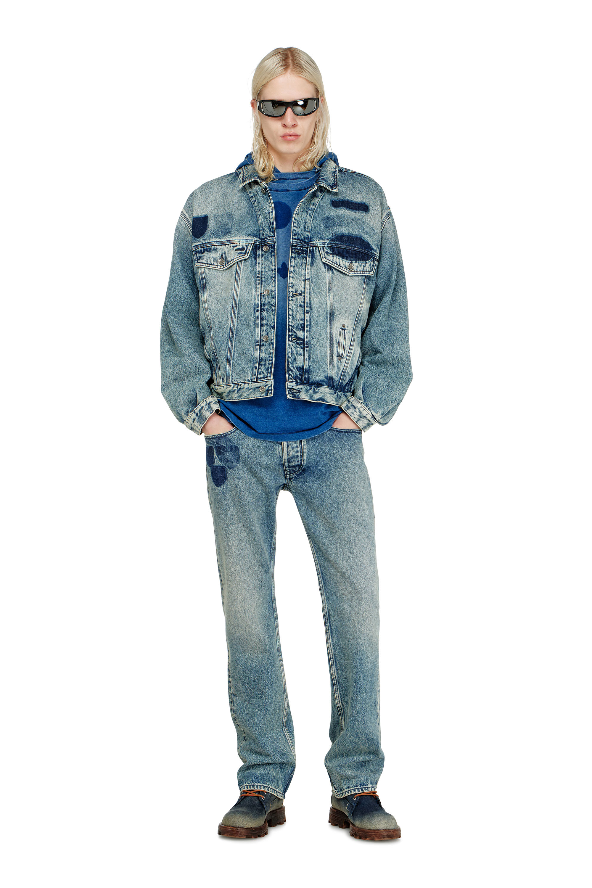 Diesel - T-NOX, Herren T-shirt mit patches mit schatteneffekt in null - 2