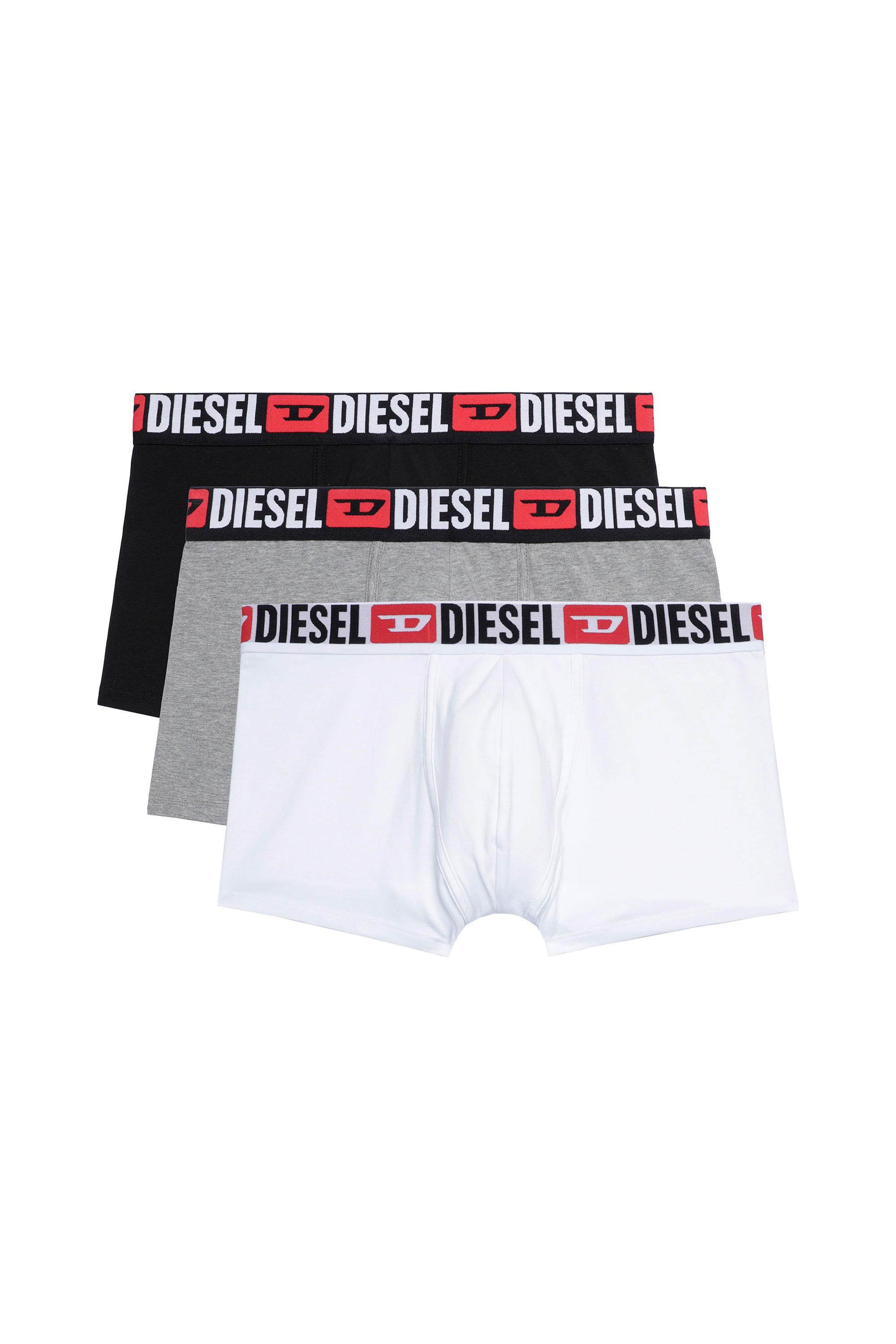 Diesel - UMBX-DAMIENTHREEPACK, Herren Retropants im Dreierpack mit umlaufendem Logo am Bund in Weiss/Grau - 2