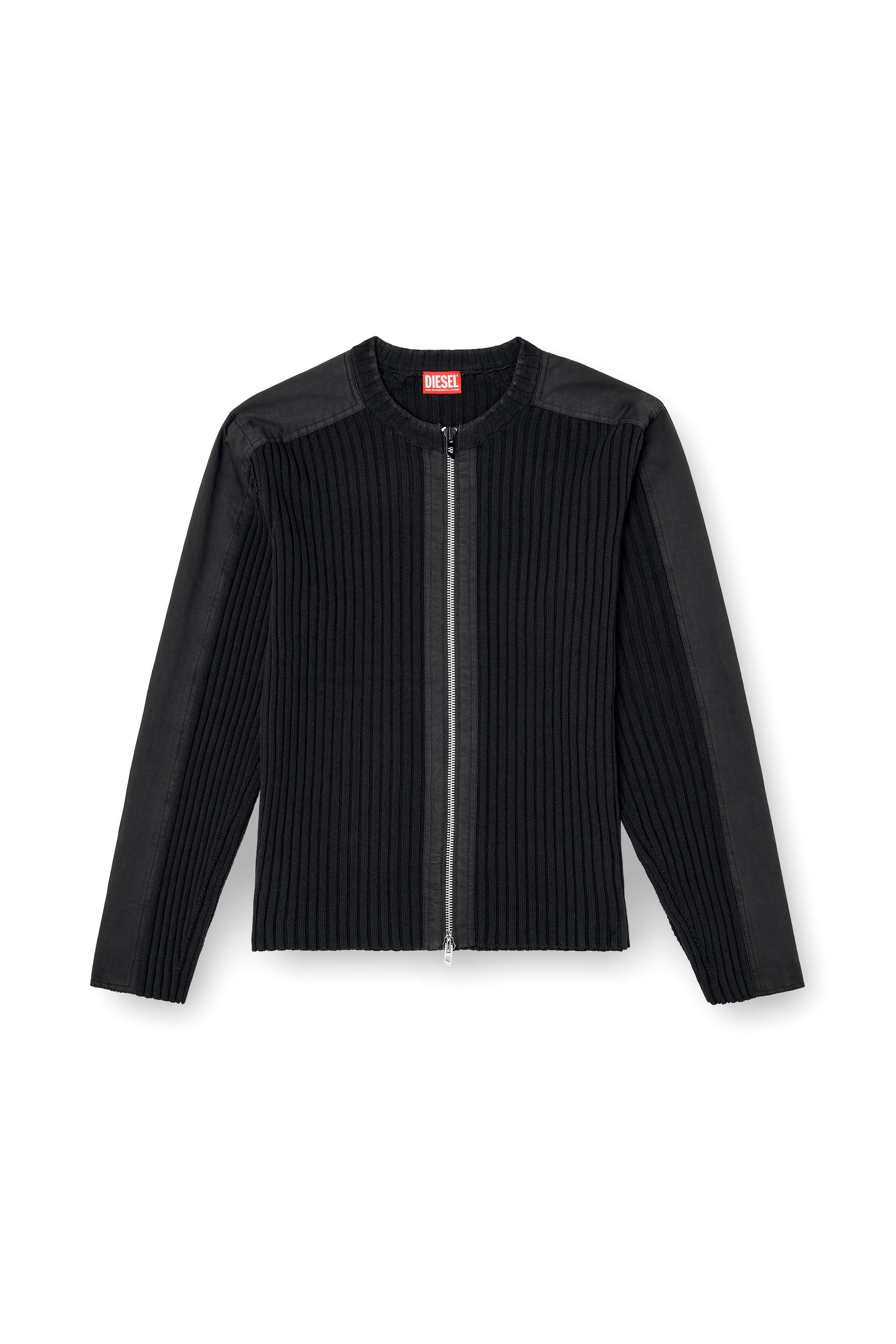 Diesel - K-MATTY, Herren Rei&szlig;verschluss-Cardigan mit Utility-Eins&auml;tzen in Schwarz - 3