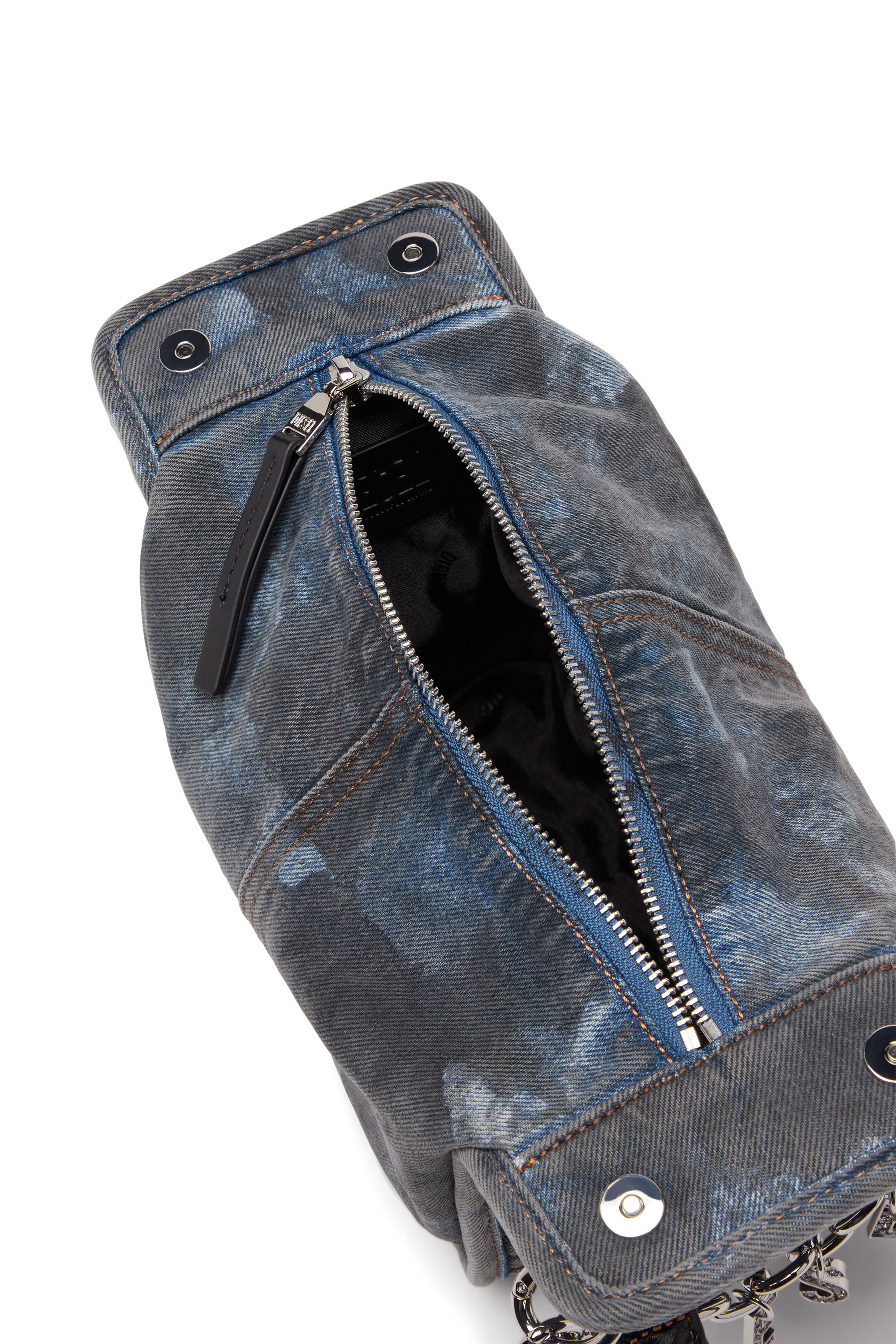 Diesel - D-VINA-XS, Damen D-Vina-XS-Handtasche aus zweifarbigem Denim in Blau - Image 4