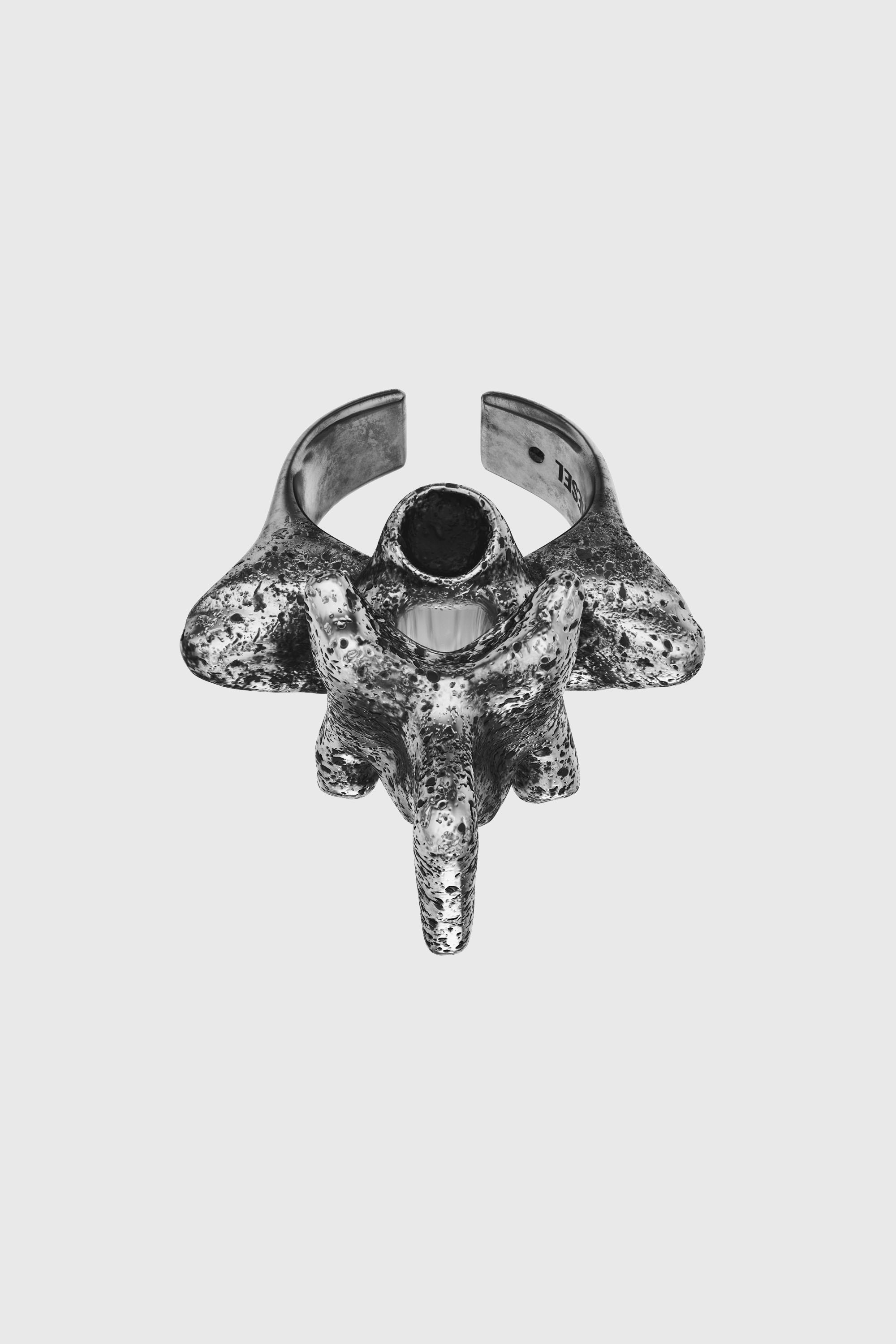 Diesel - DX1708040 JEWELLERY, Bague en m&eacute;tal argent&eacute; avec anneau central Mixte in Gris - 2