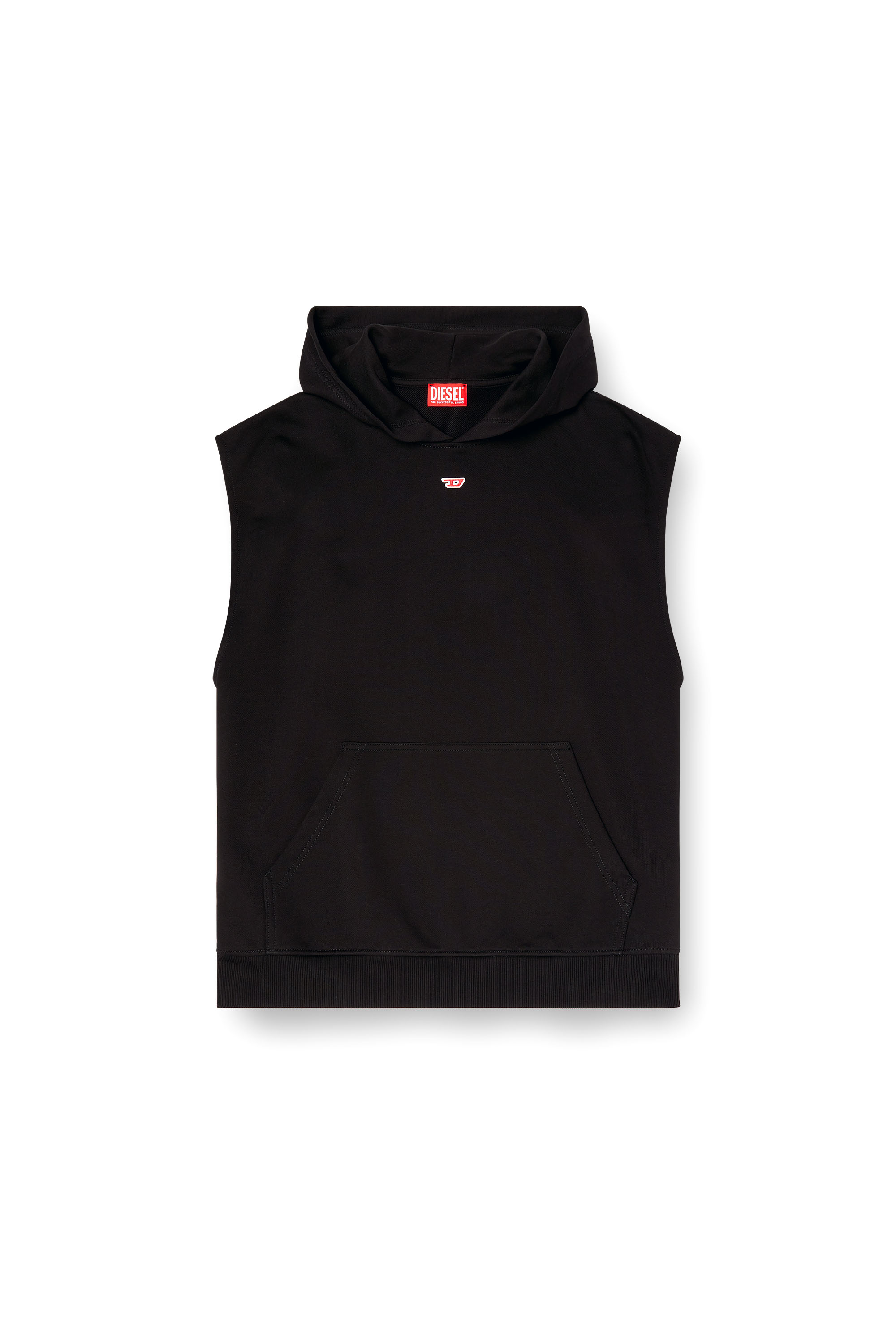 Diesel - S-BOXT-SL-D, Sweat-shirt à capuche sans manches avec logo D Homme in Noir - 3