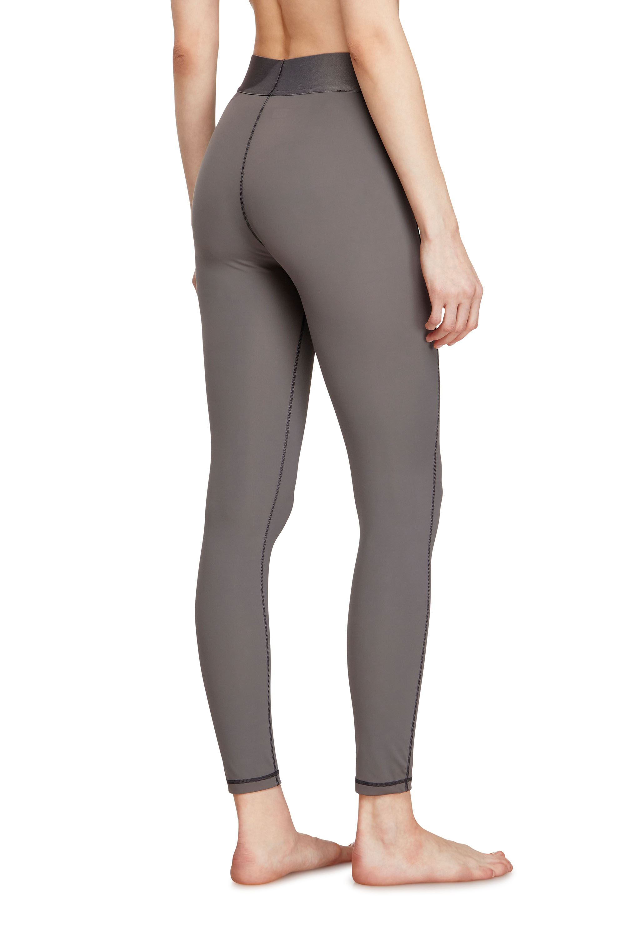 Diesel - ADELINE-D-POP, Leggings en microfibre avec logo tronqué Femme in Gris - 3