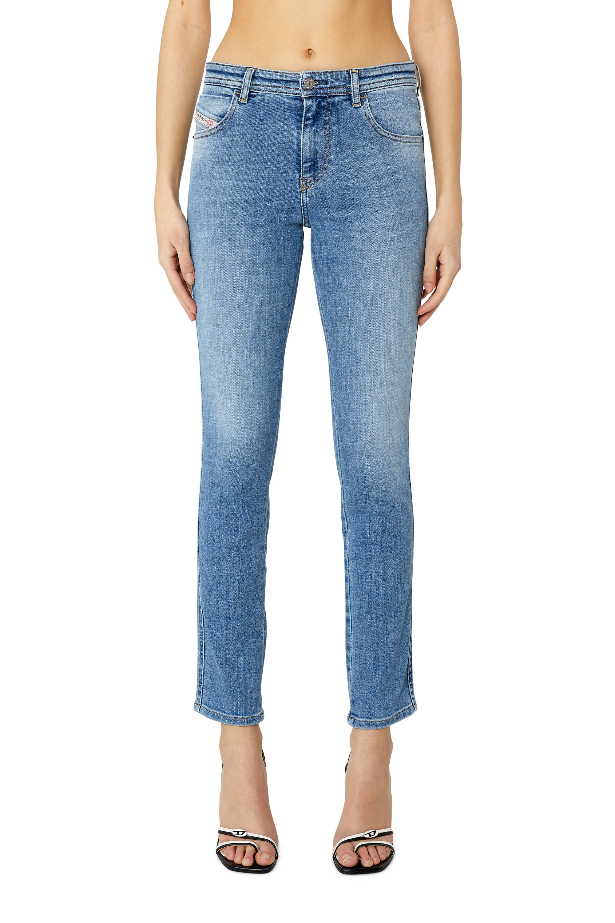 Diesel - 2015 Babhila 09C01 Skinny Jeans, Bleu moyen - Image 1