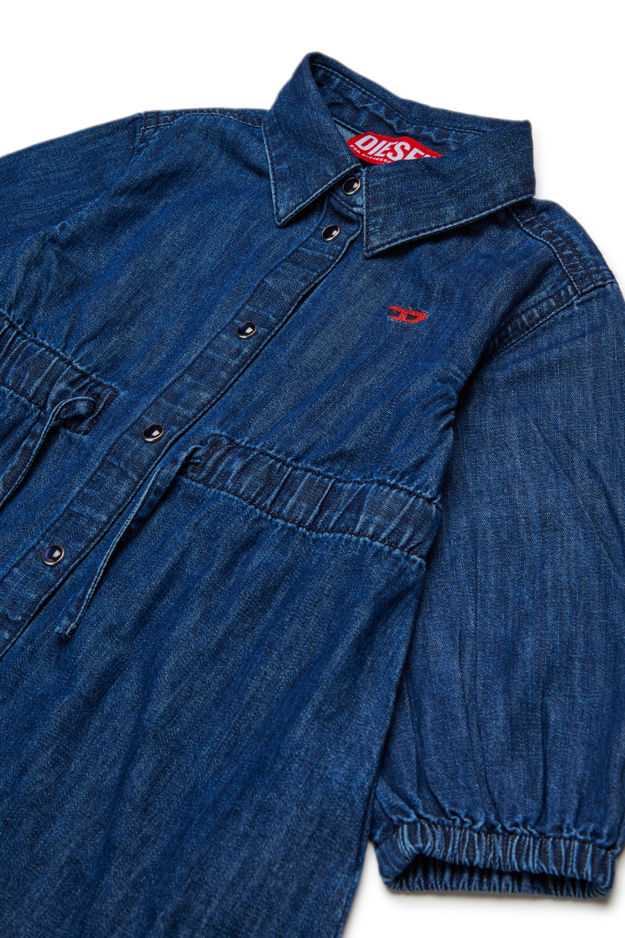 Diesel - DEMYB, Damen Kleid aus Baumwolle mit Knöpfen in Dunkelblau - 3