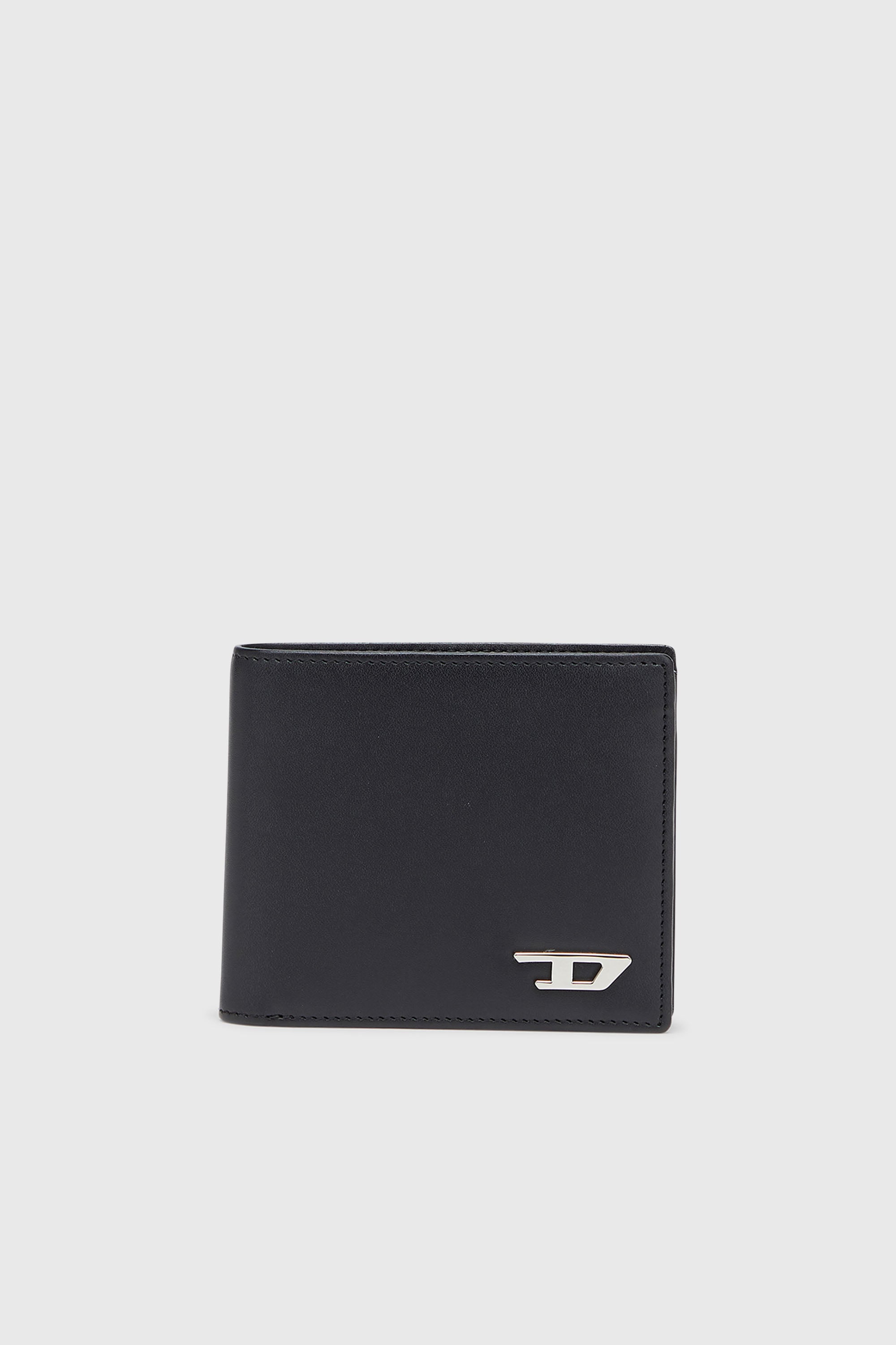 Diesel - BI FOLD COIN S, Portefeuille bi-fold en cuir avec porte-monnaie Homme in Noir - 1