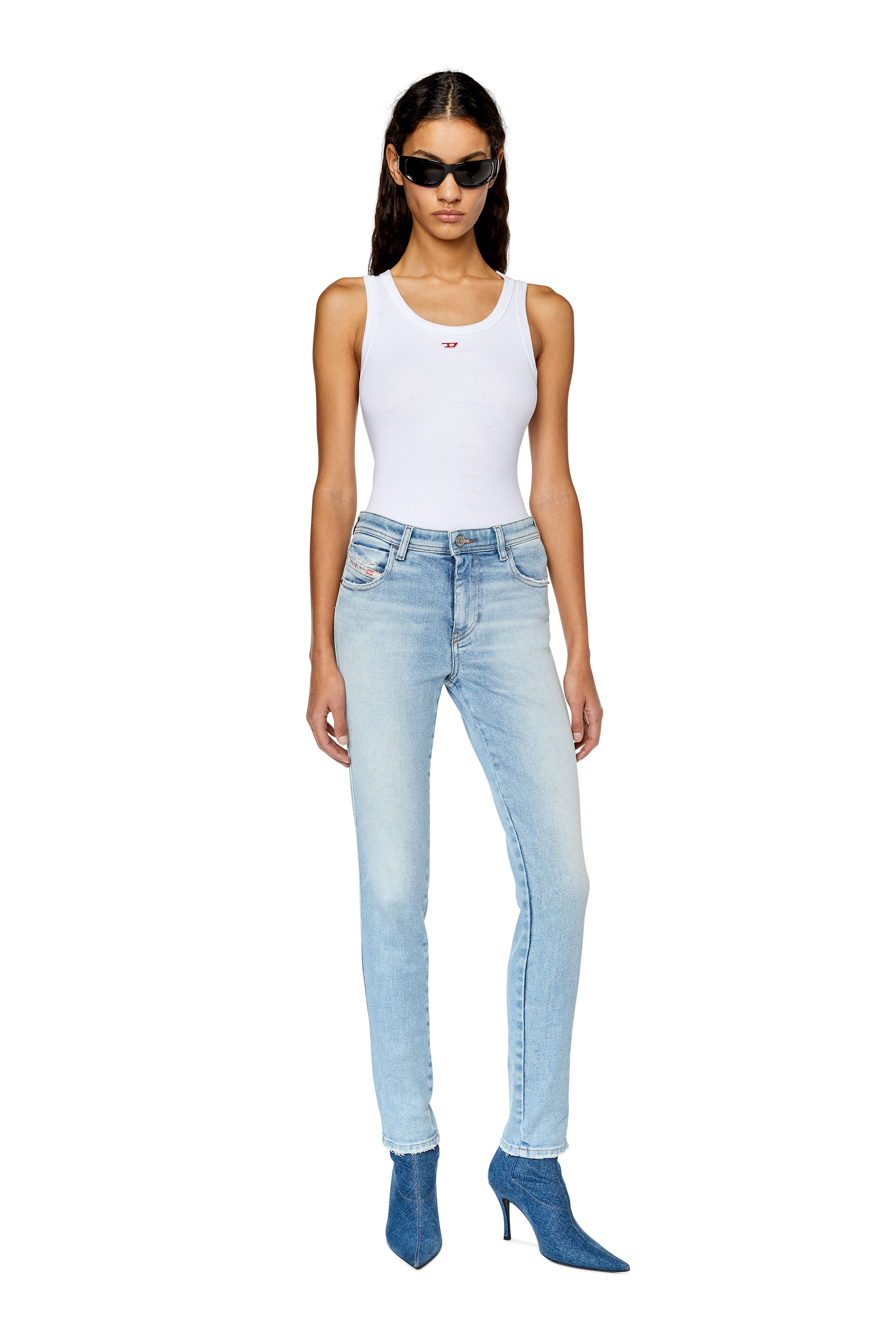 Diesel - Skinny Jeans 2015 Babhila 09E90, Blu Chiaro - Image 4