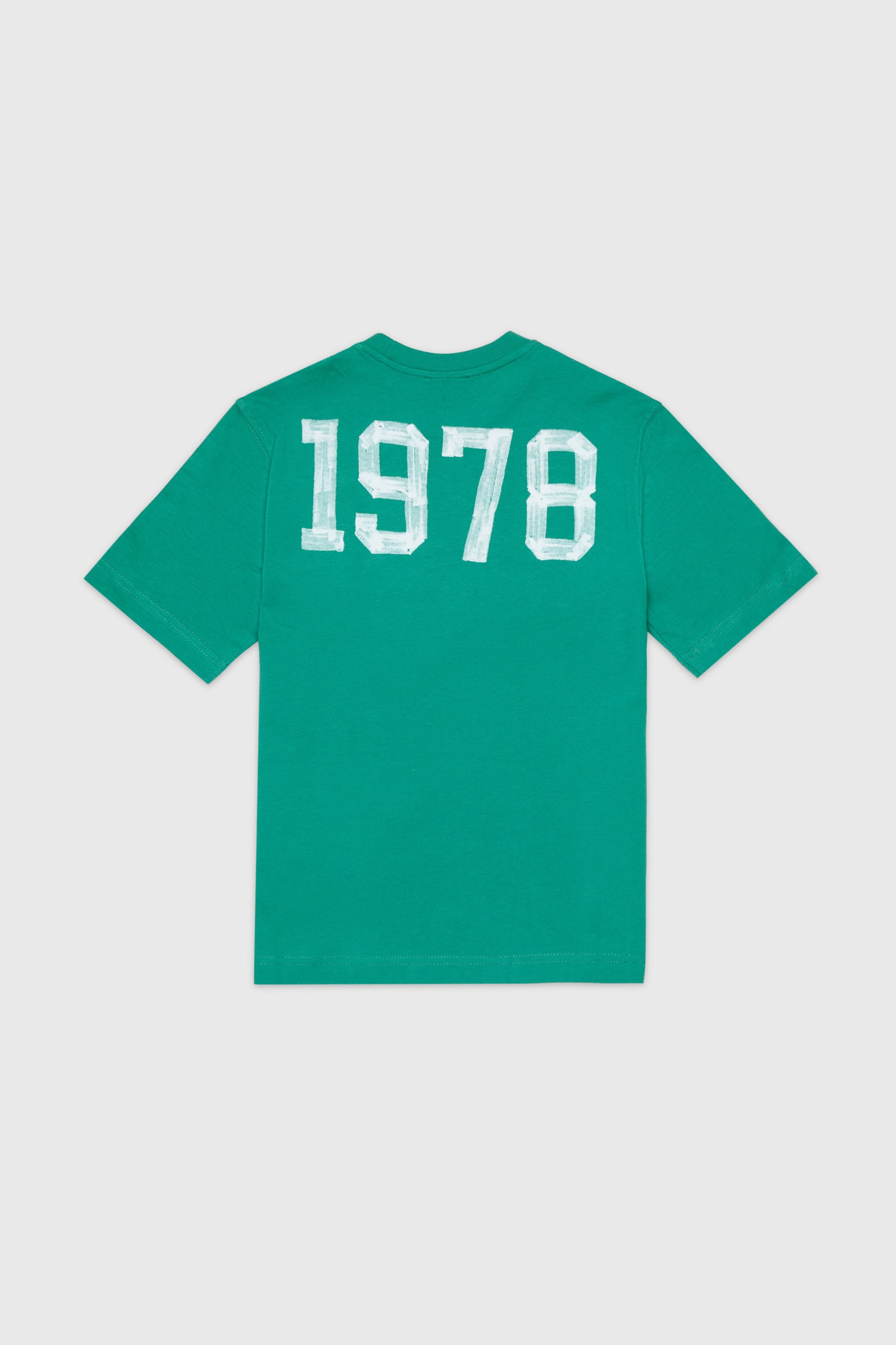 Diesel - TBAND OVER, T-shirt en coton avec motifs varsity Homme in Vert - 2