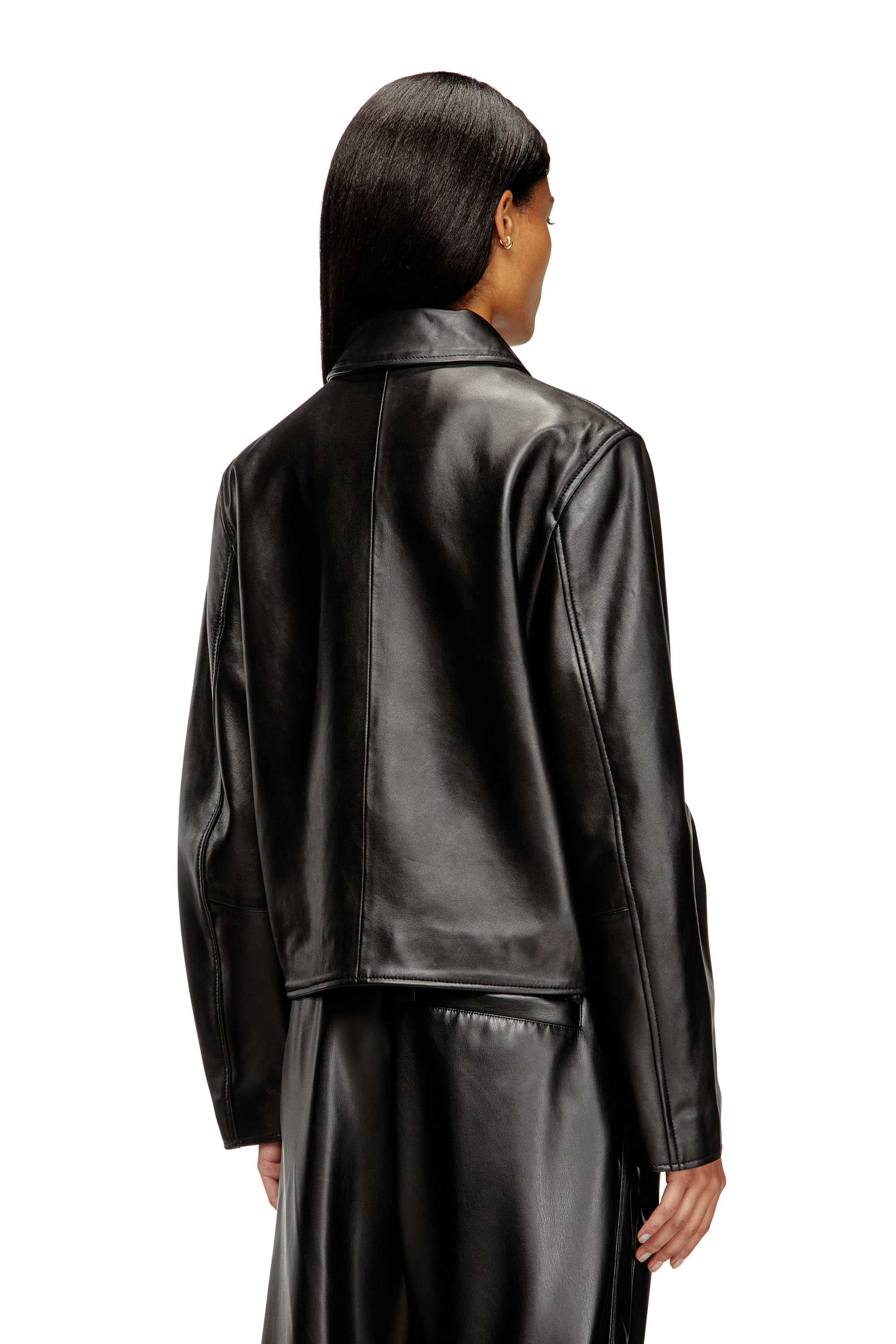 Diesel - L-AMAR-FEM-S2, Veste de coach en cuir Femme in Noir - 4