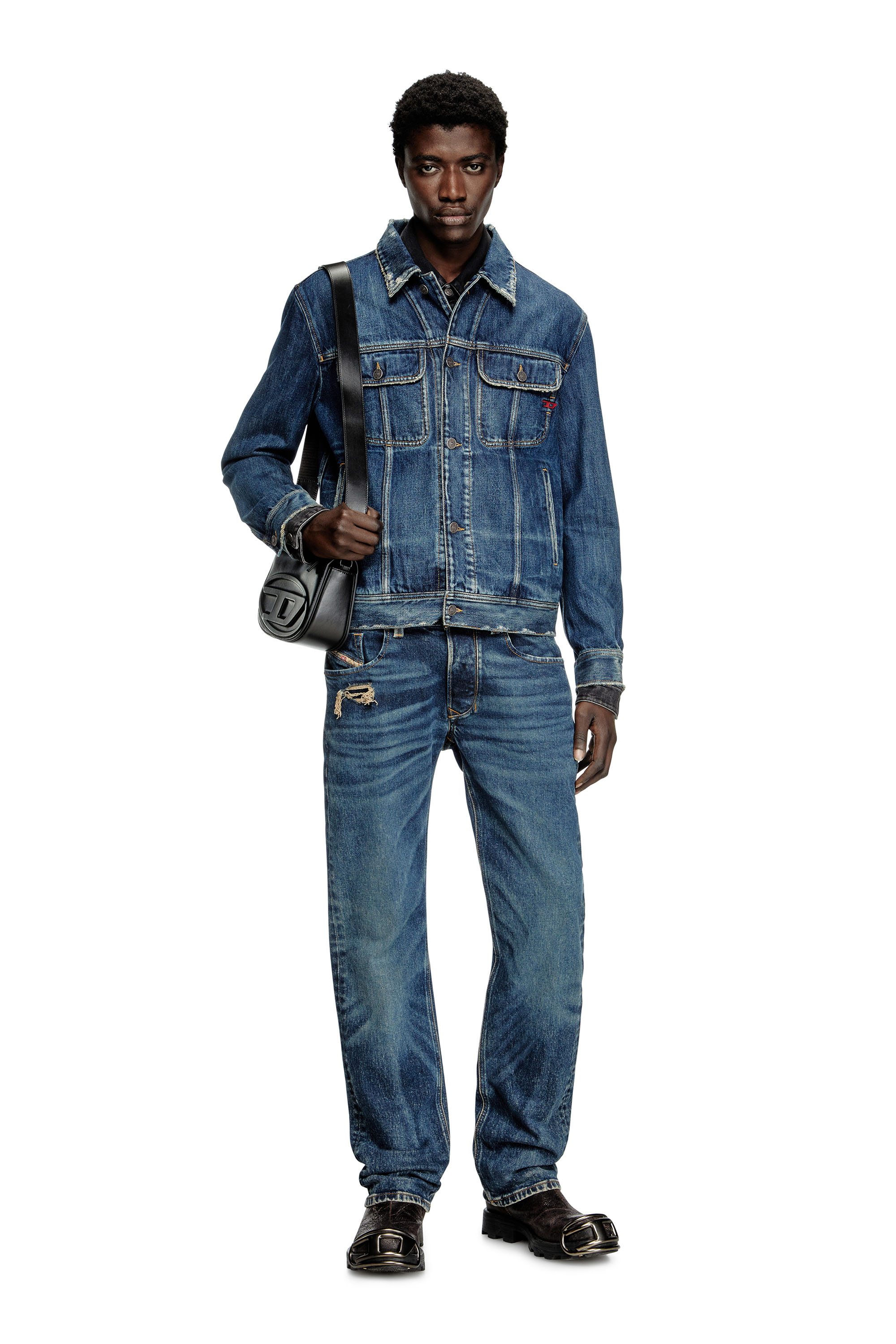 Diesel - D-BARCY, Giacca trucker regular Uomo in Blu - 2