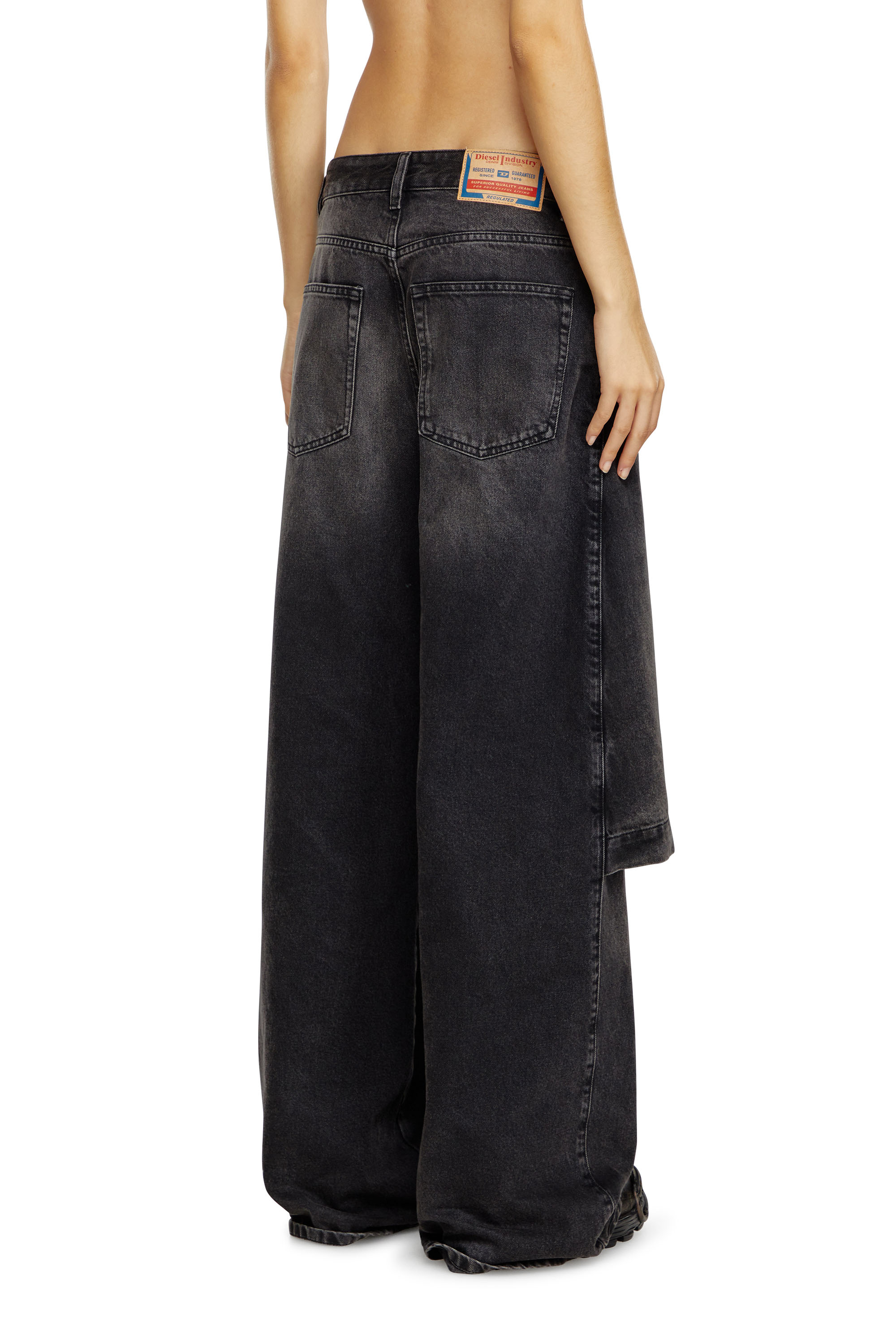 Diesel - Damen Straight Jeans D-Syren 0CBDG, Schwarz/Dunkelgrau - Image 3