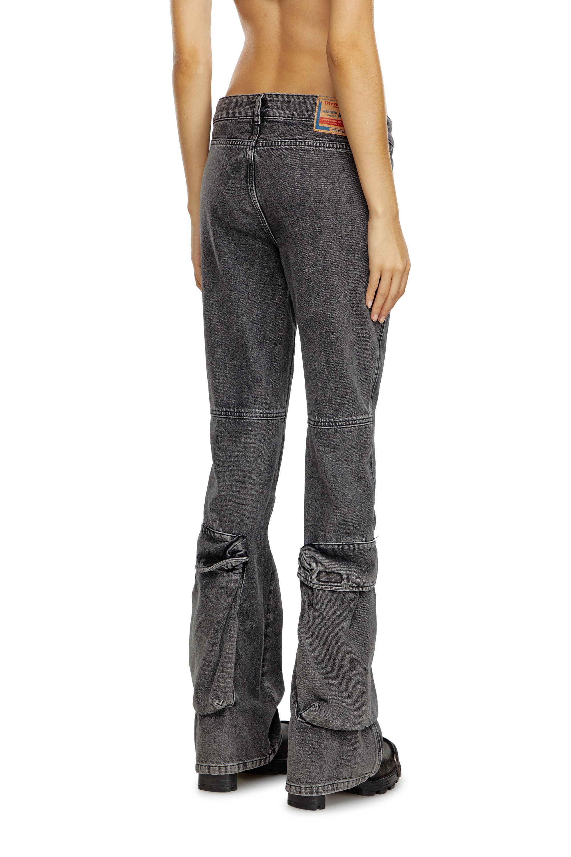 Diesel - Bootcut Jeans D-Poky 0CBDH Donna, Nero/Grigio scuro - Image 3