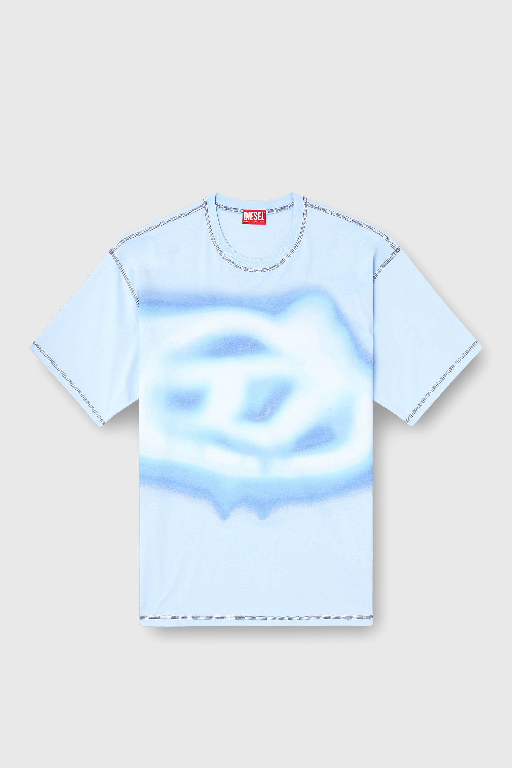 Diesel - T-BOXT-V11, Herren Lockeres T-Shirt mit Wasser-Effekt-Print in Hellblau - 2