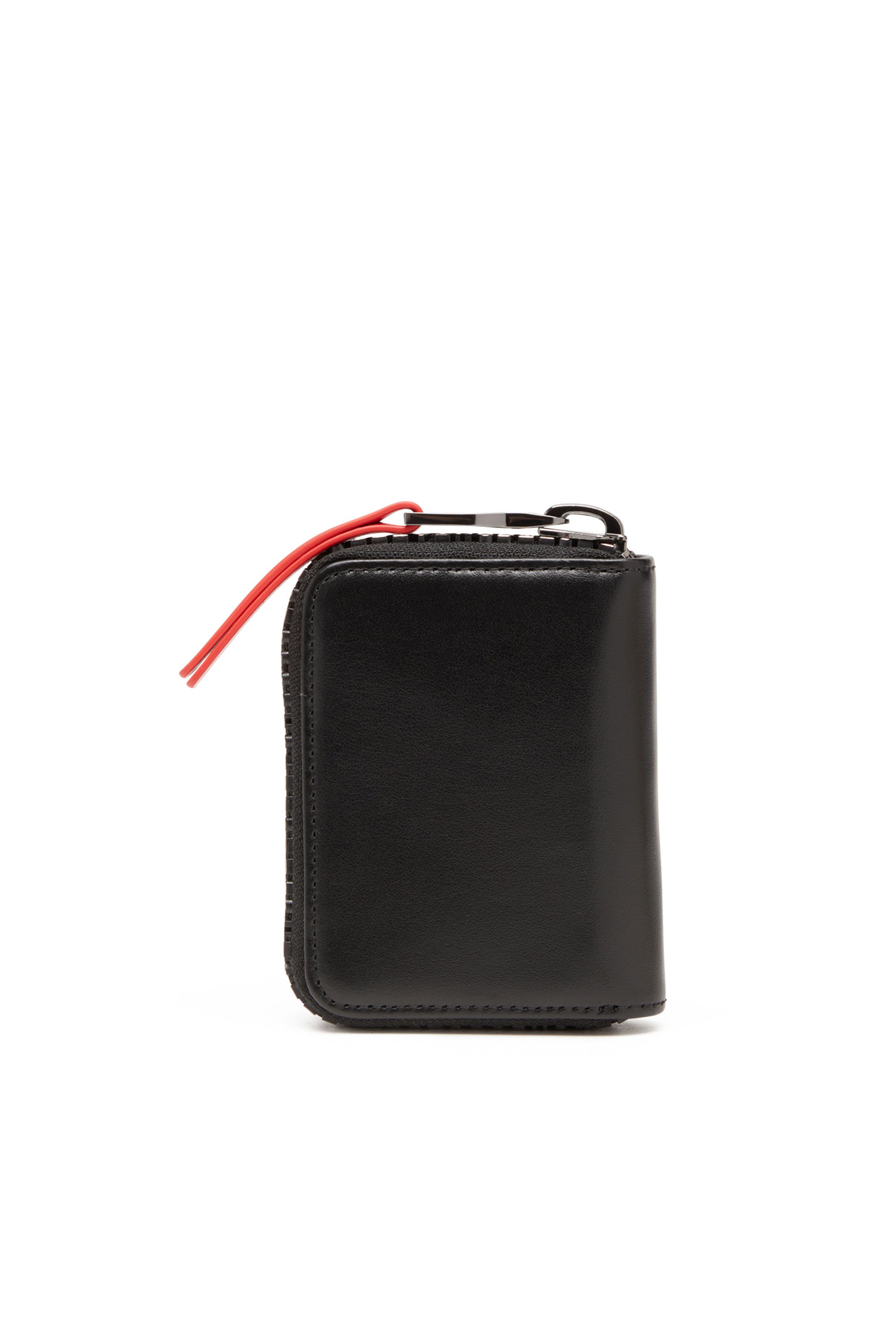 Diesel - ZIP-D KEY HOLDER 6, Homme Porte-clés en cuir avec zip à logo in Noir - Image 1