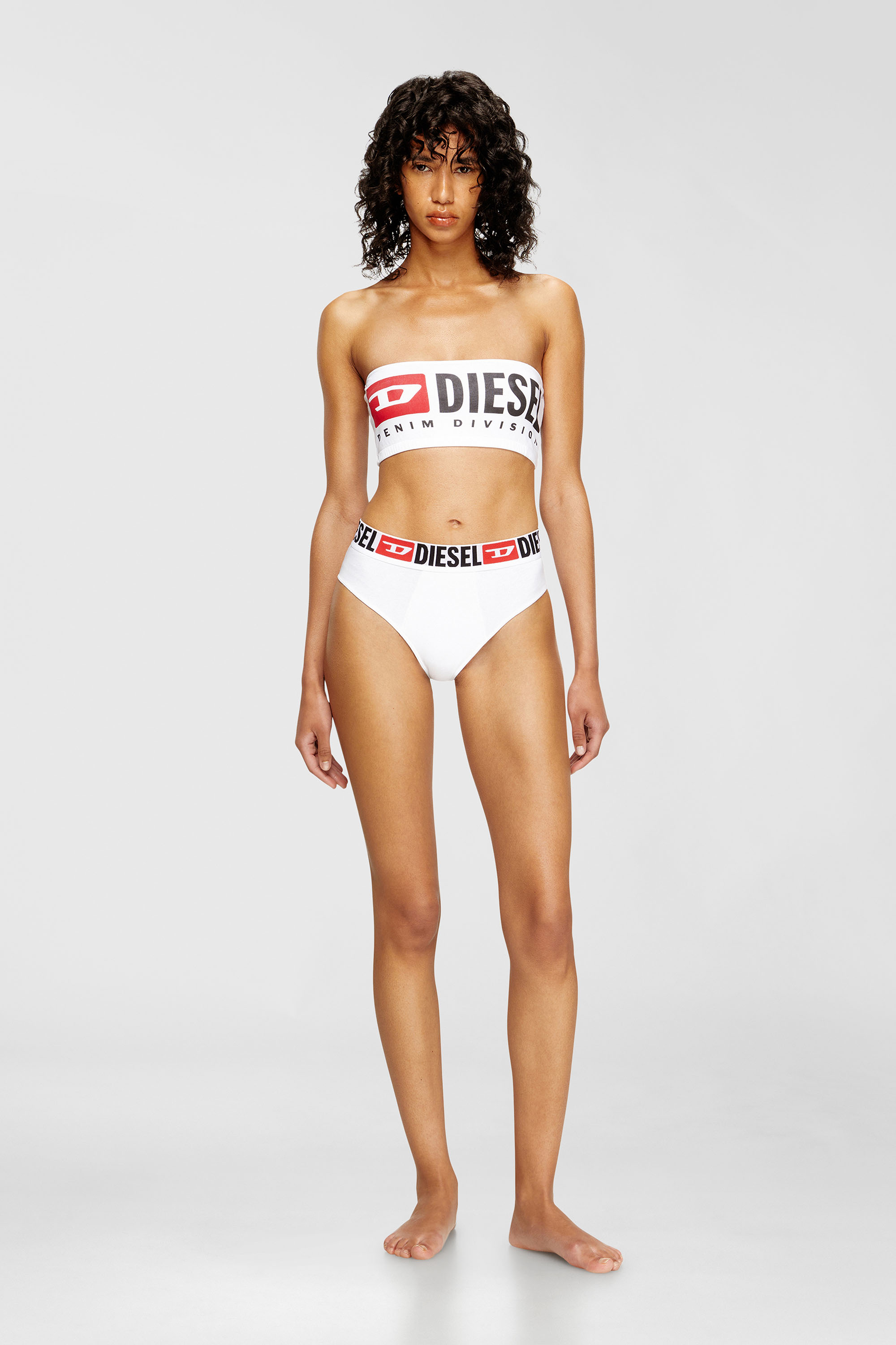 Diesel - UFSB-MELANIE, Soutien-gorge sans bretelles avec maxi logo Femme in Blanc - 2