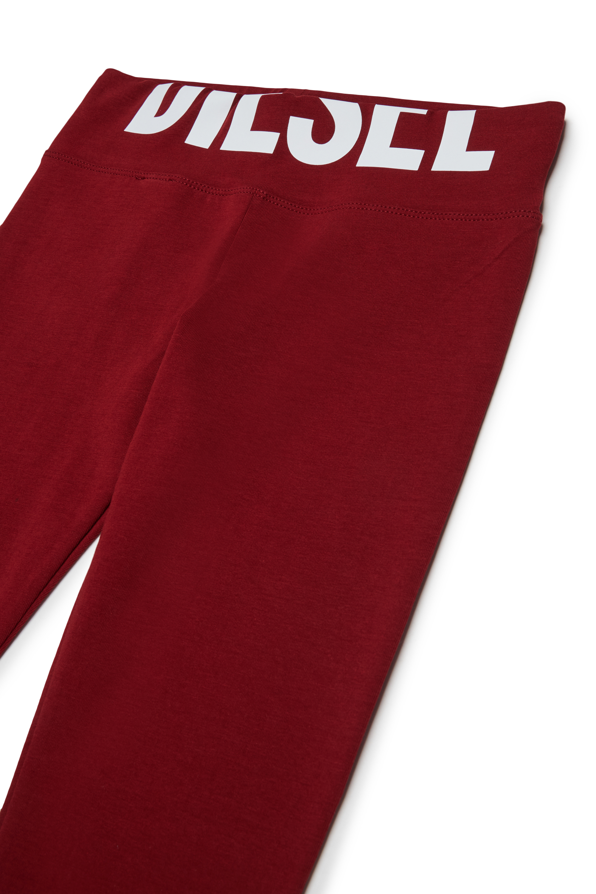 Diesel - PCEFY, Leggings in cotone con logo tagliato Donna in Rosso - 3
