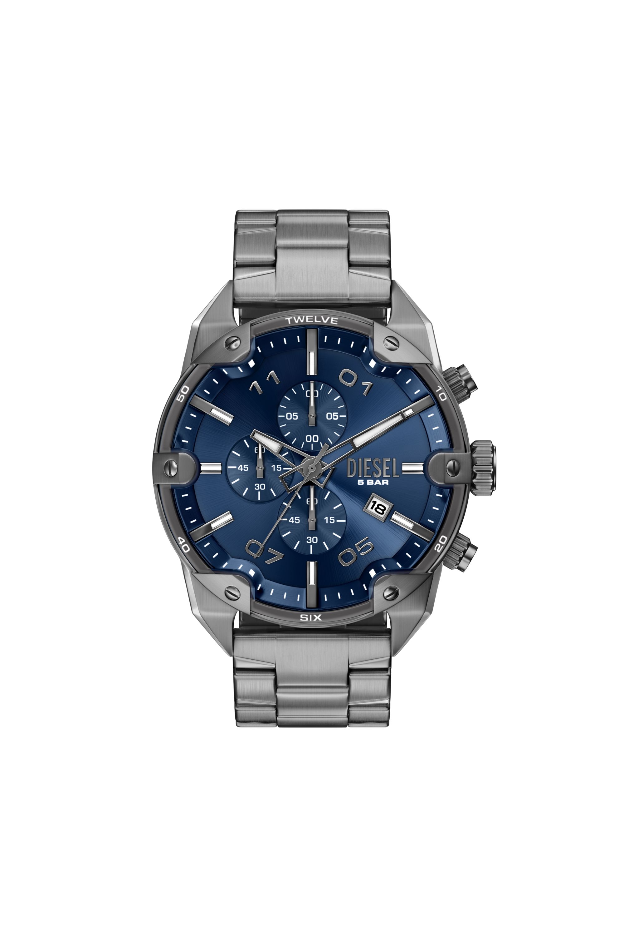 Diesel - DZ4724 WATCH, Herren Spiked Uhr aus Edelstahl in Gunmetal-Optik in Dunkelgrau - 1