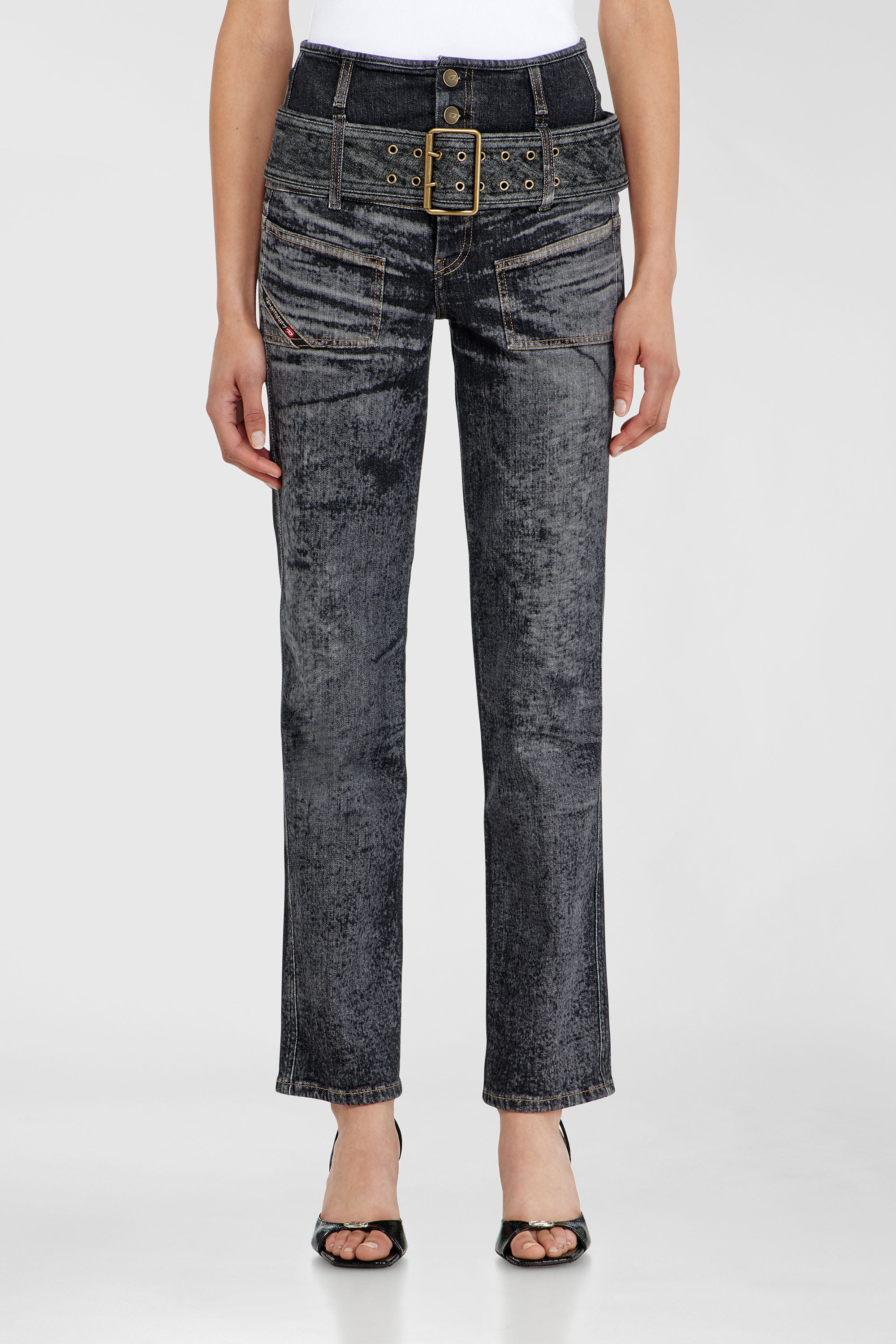 Diesel - Slim Jeans D-Gorina 09Q30 Femme, Noir/Gris fonc&eacute; - Image 2