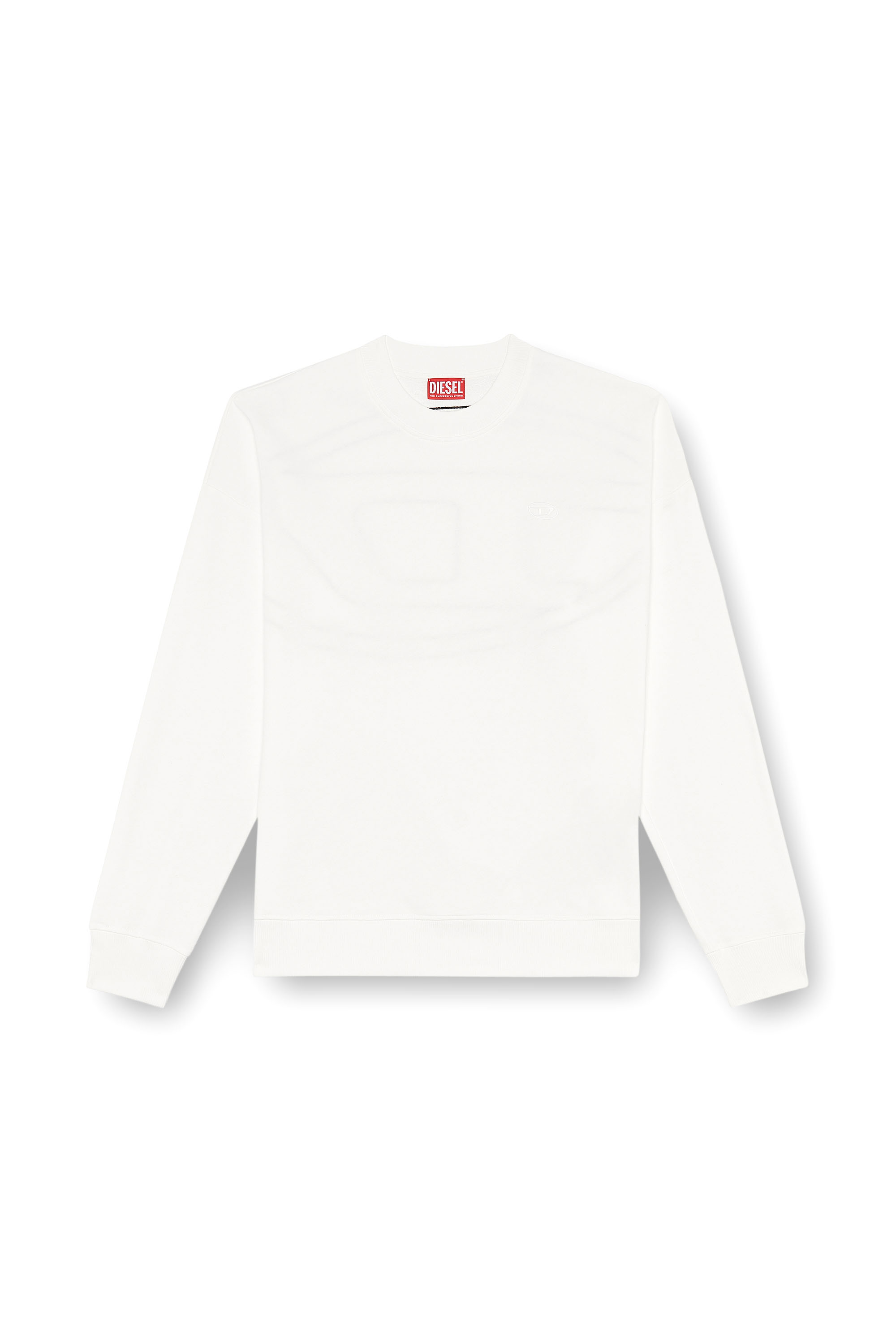 Diesel - S-ROB-MEGOVAL-D, Homme Sweat-shirt avec logo brodé in Blanc - Image 3