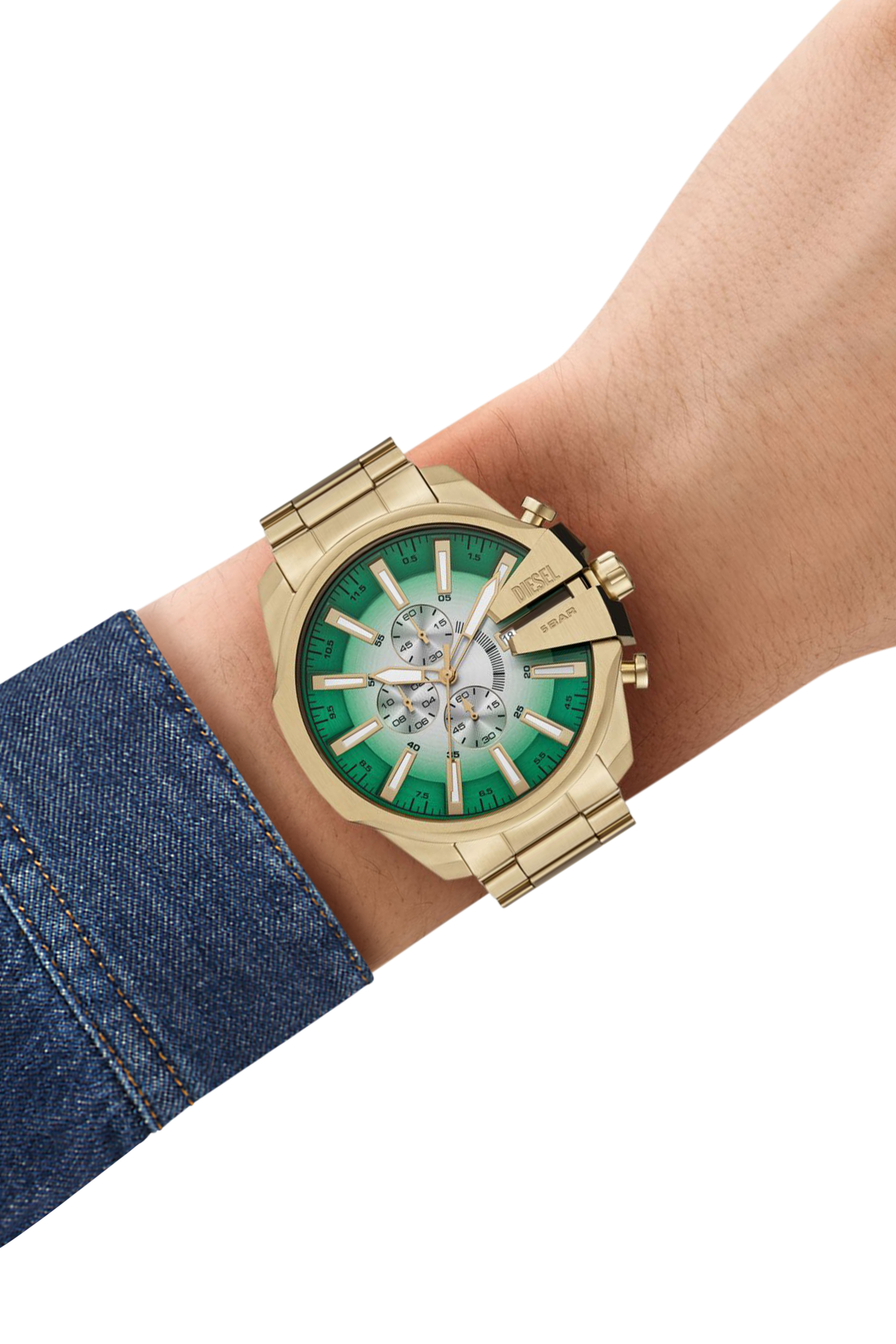 Diesel - DZ4684 WATCH, Herren Mega Chief Slim Armbanduhr aus Edelstahl in Gold - 4