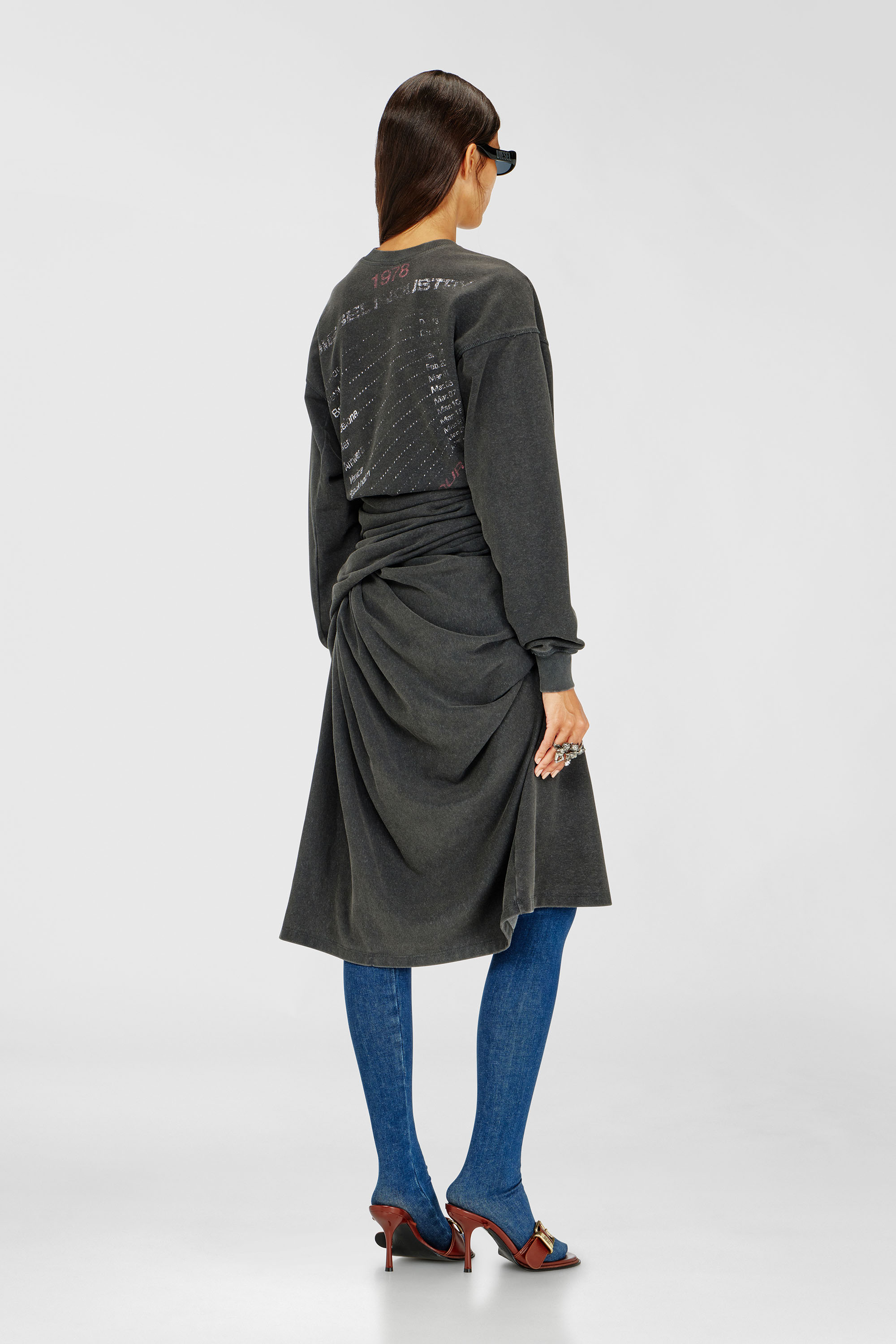 Diesel - D-NENCY, Robe sweat avec motifs de concert Femme in Noir - 4