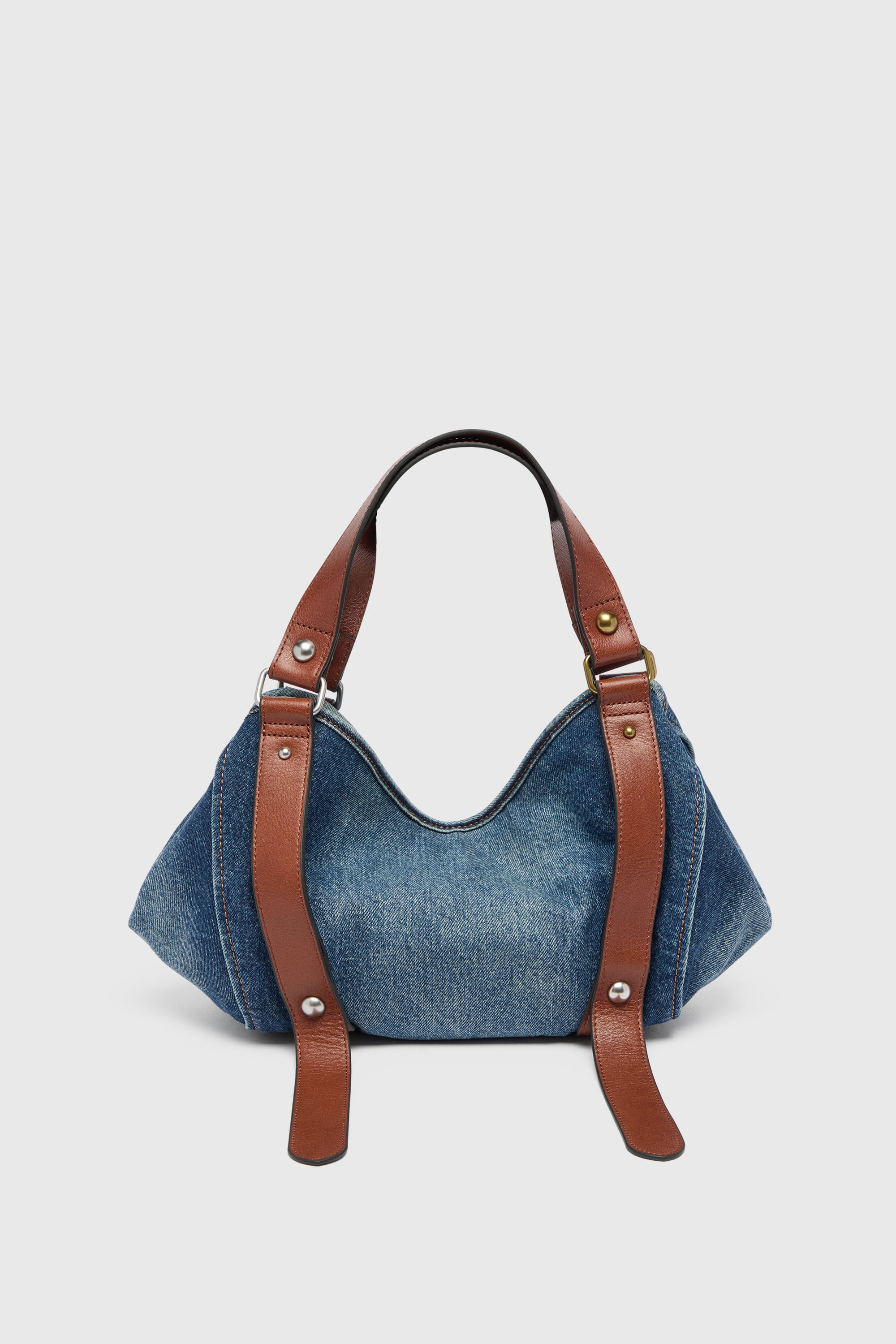 Diesel - D-ONE TOPHANDLE S, D-One-Borsa piccola a mano in denim e pelle Donna in Blu - 2