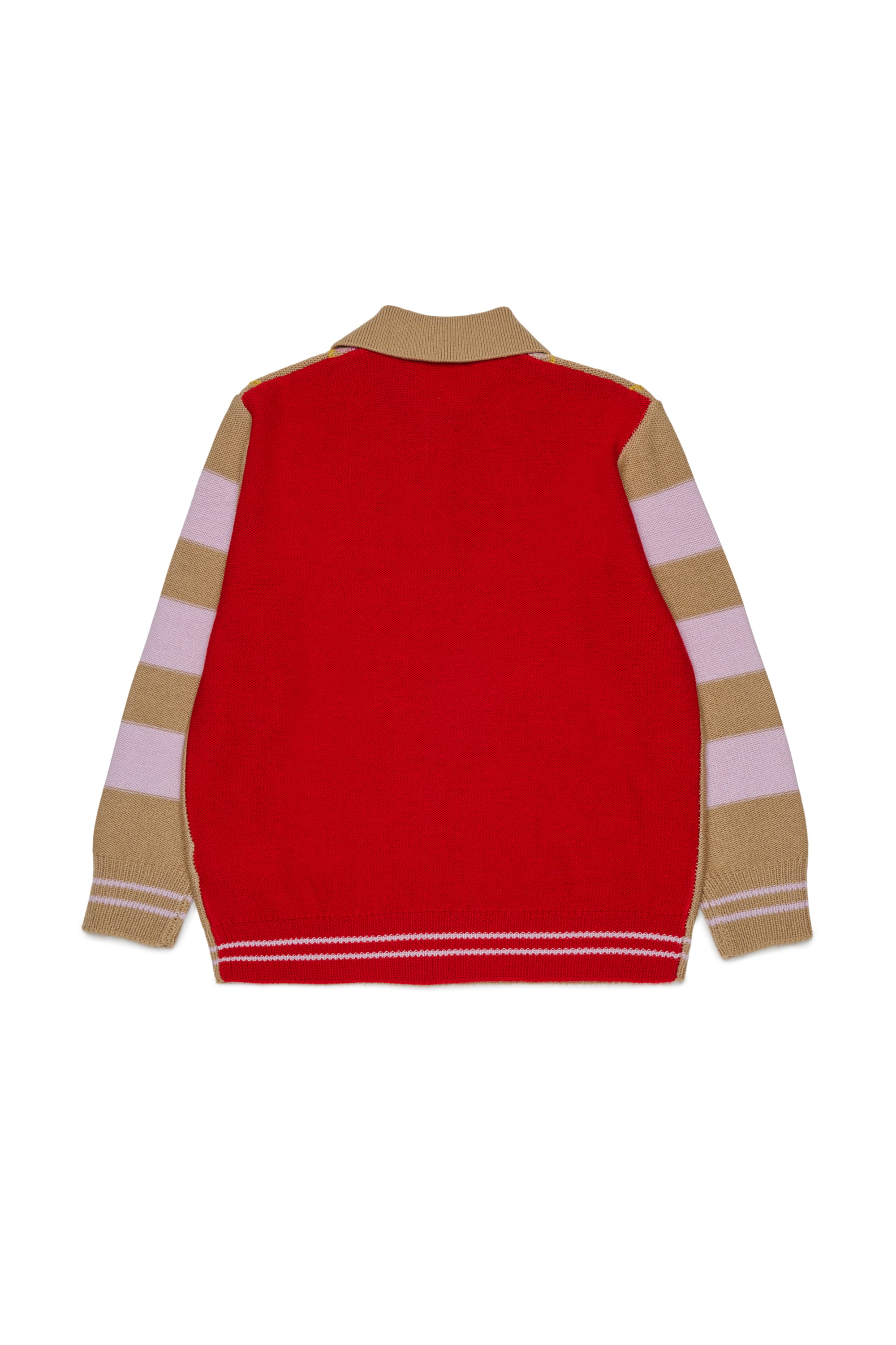 Diesel - KROMBY OVER, Pull en maille m&eacute;lang&eacute;e avec motif argyle Mixte in Marron - 2