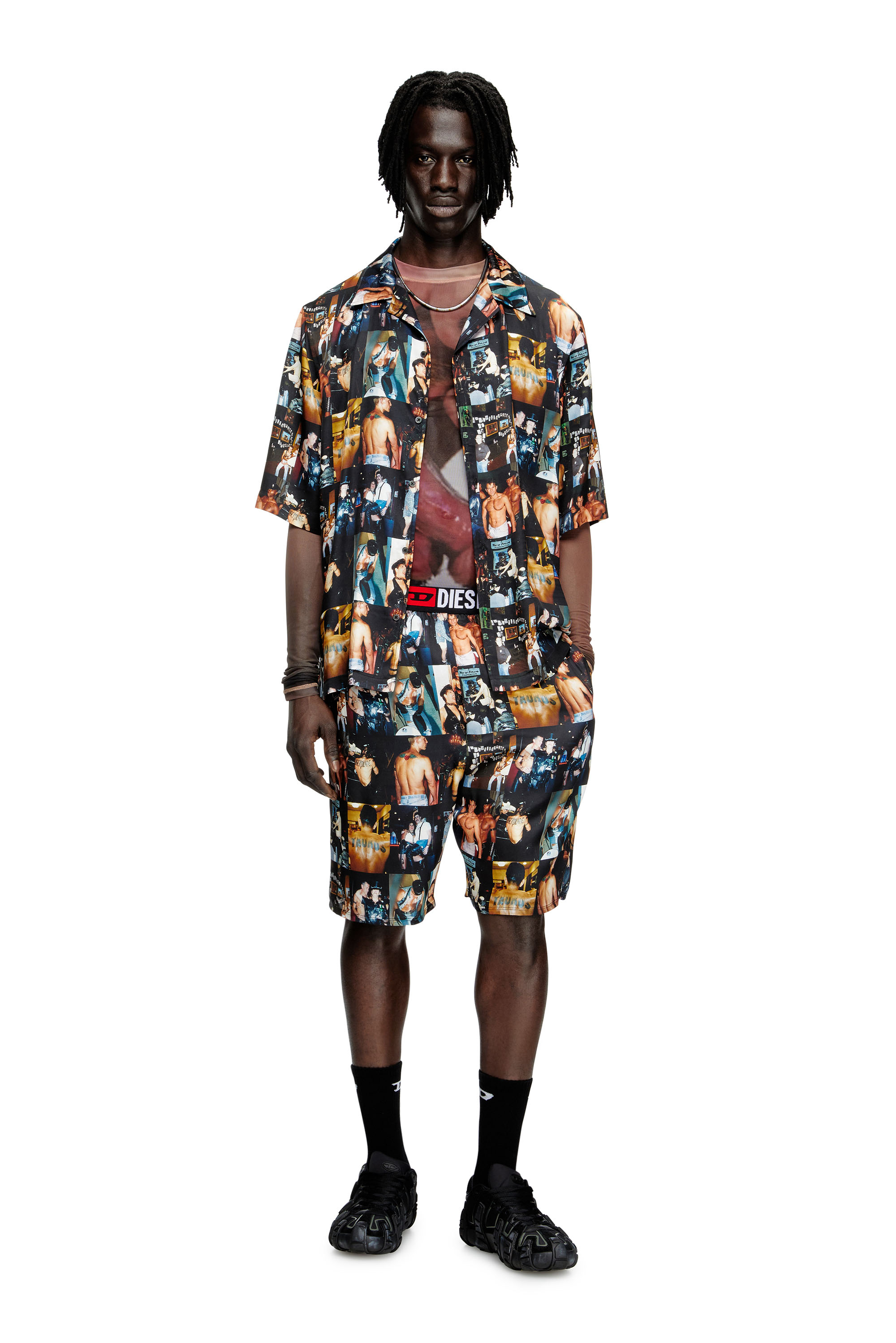 Diesel - PR-P-TOLL-SHOR-TOM25, Unisex Bowling-Hemd mit Grafik-Prints in Schwarz - 2