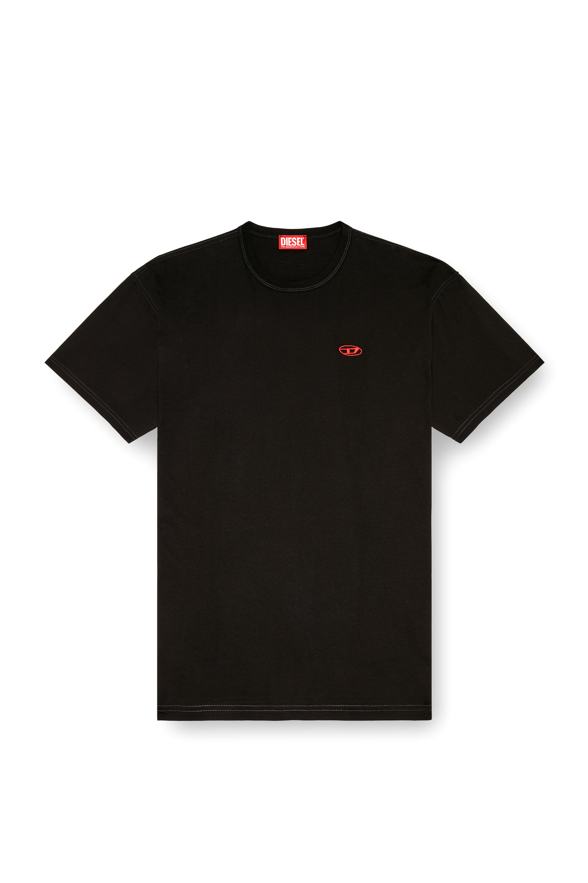 Diesel - T-BOXT-K18, Uomo T-shirt con stampa Oval D e ricamo in Nero - Image 3