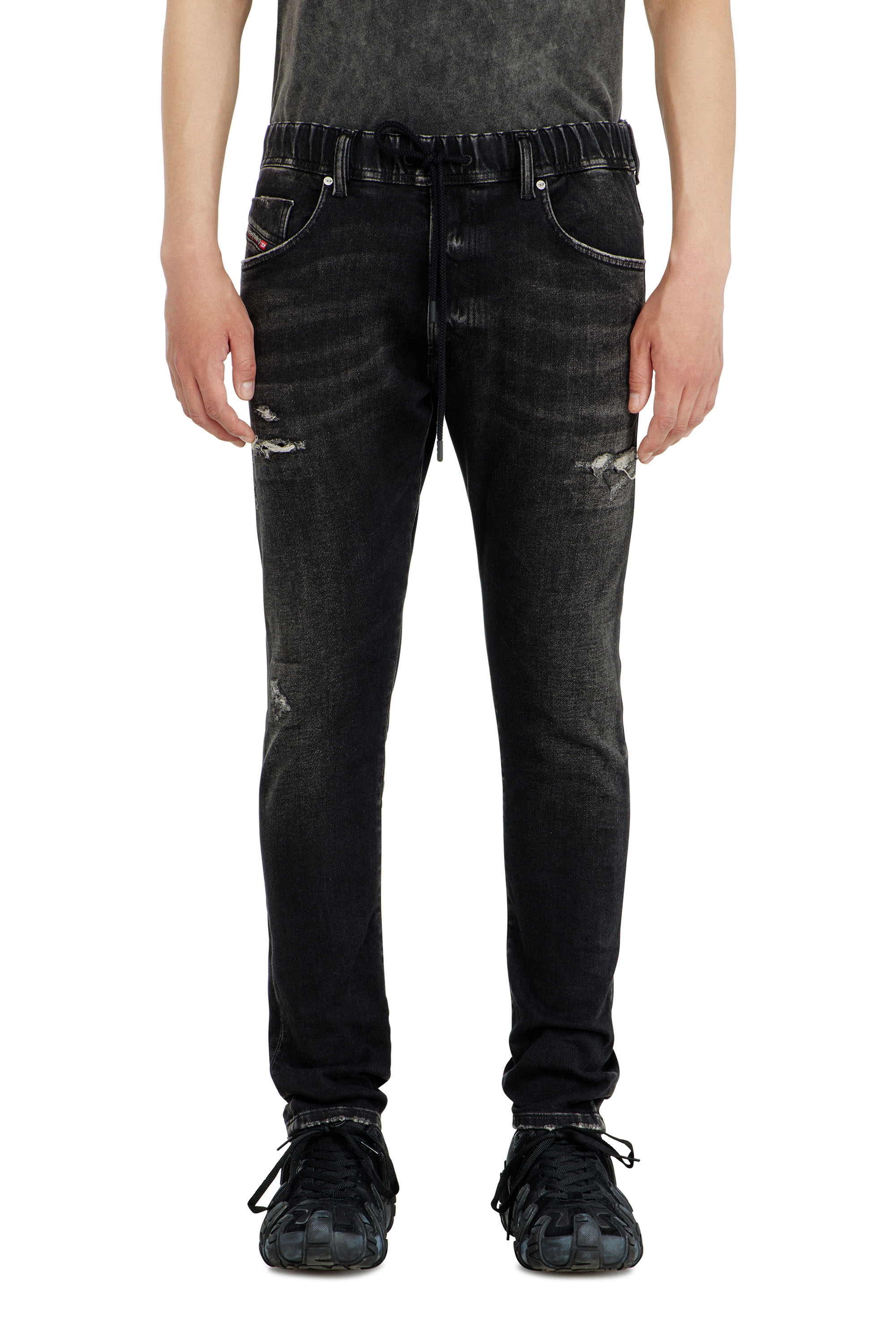 Diesel - Regular 2030 D-Krooley Joggjeans&reg; 09Q22 Homme, Noir/Gris fonc&eacute; - Image 3