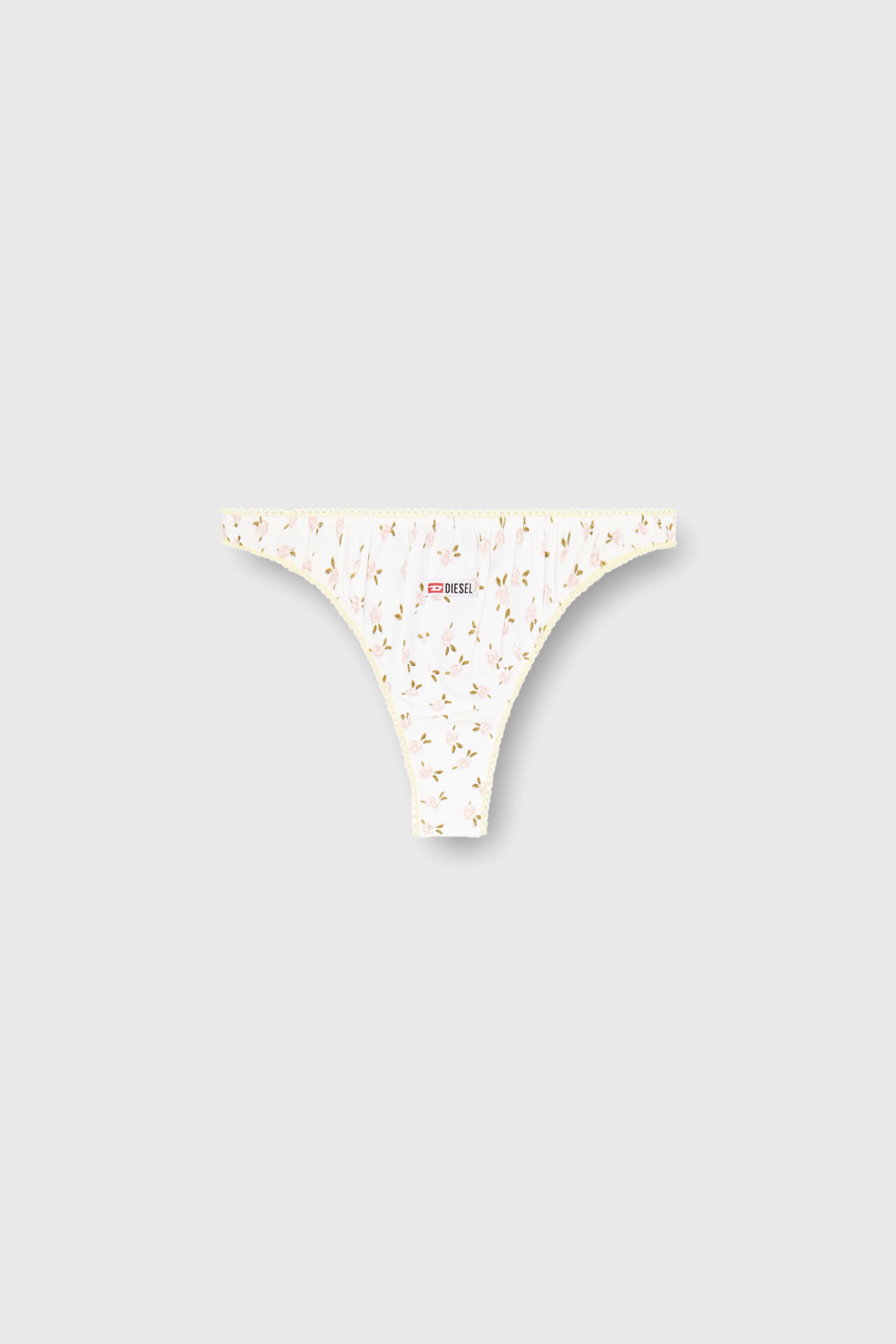 Diesel - ALEXIS-D-CORE, Damen String in Baumwolle mit all-over Blumenmuster in Wei&szlig; - 2