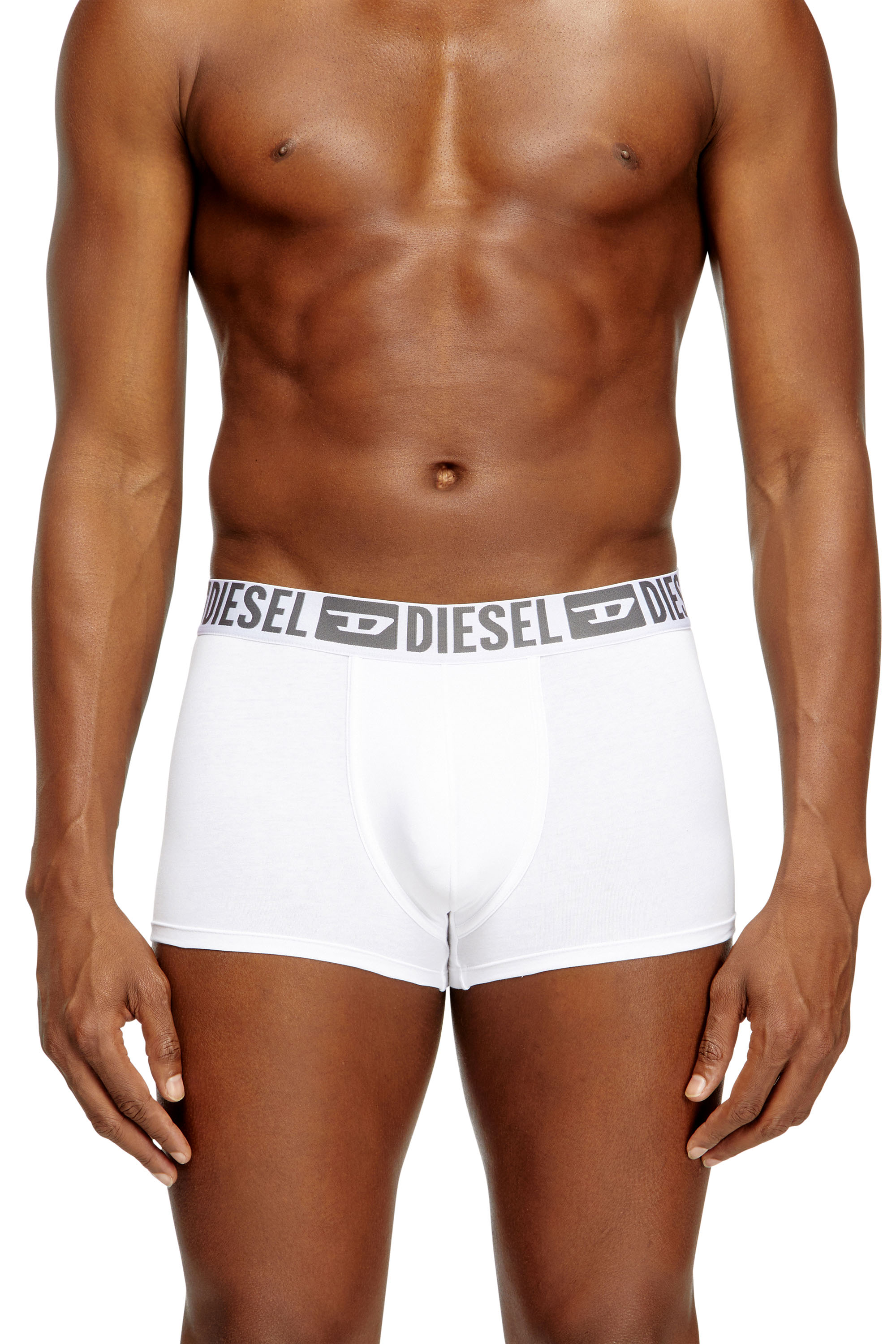 Diesel - MIKE-D-CORE-3PACK, Herren 3er-Pack Boxershorts aus Baumwollstretch mit tonalem Bund in Weiss/Schwarz - 2