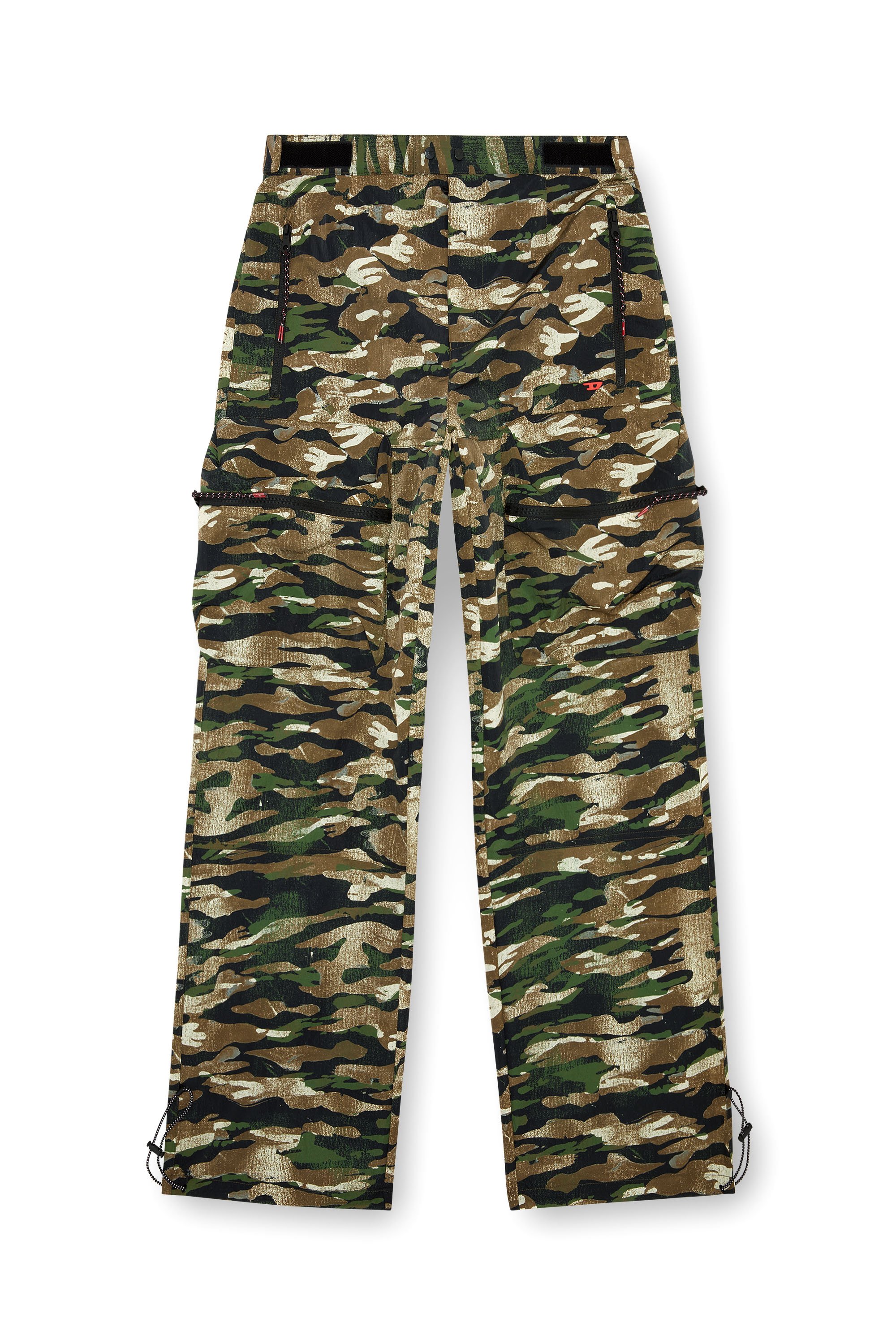 Diesel - AMSB-AMBROSE-WT23, Man Nylon cargo pants with worn camo print in Multicolor - Image 5