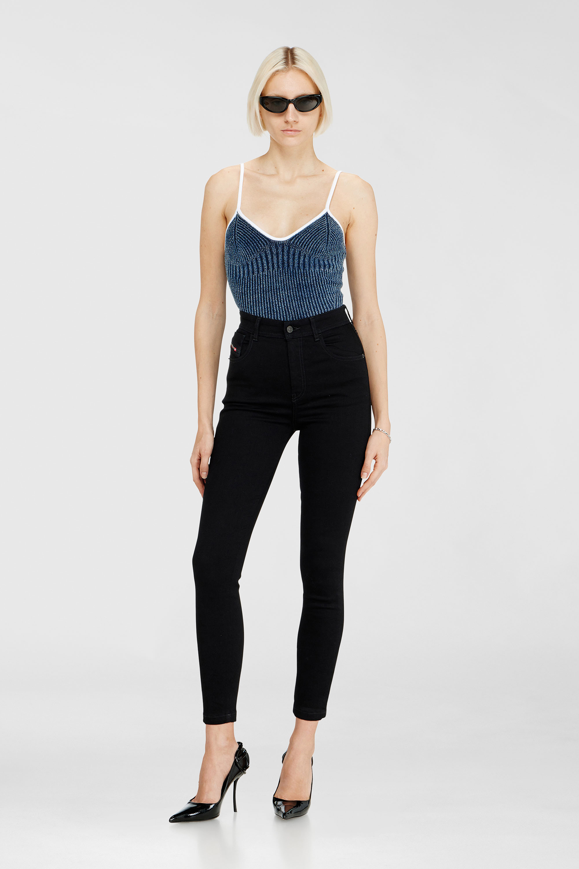 Diesel - Woman's Skinny Jeans 1984 Slandy-High 069EF, Black/Dark grey - 1