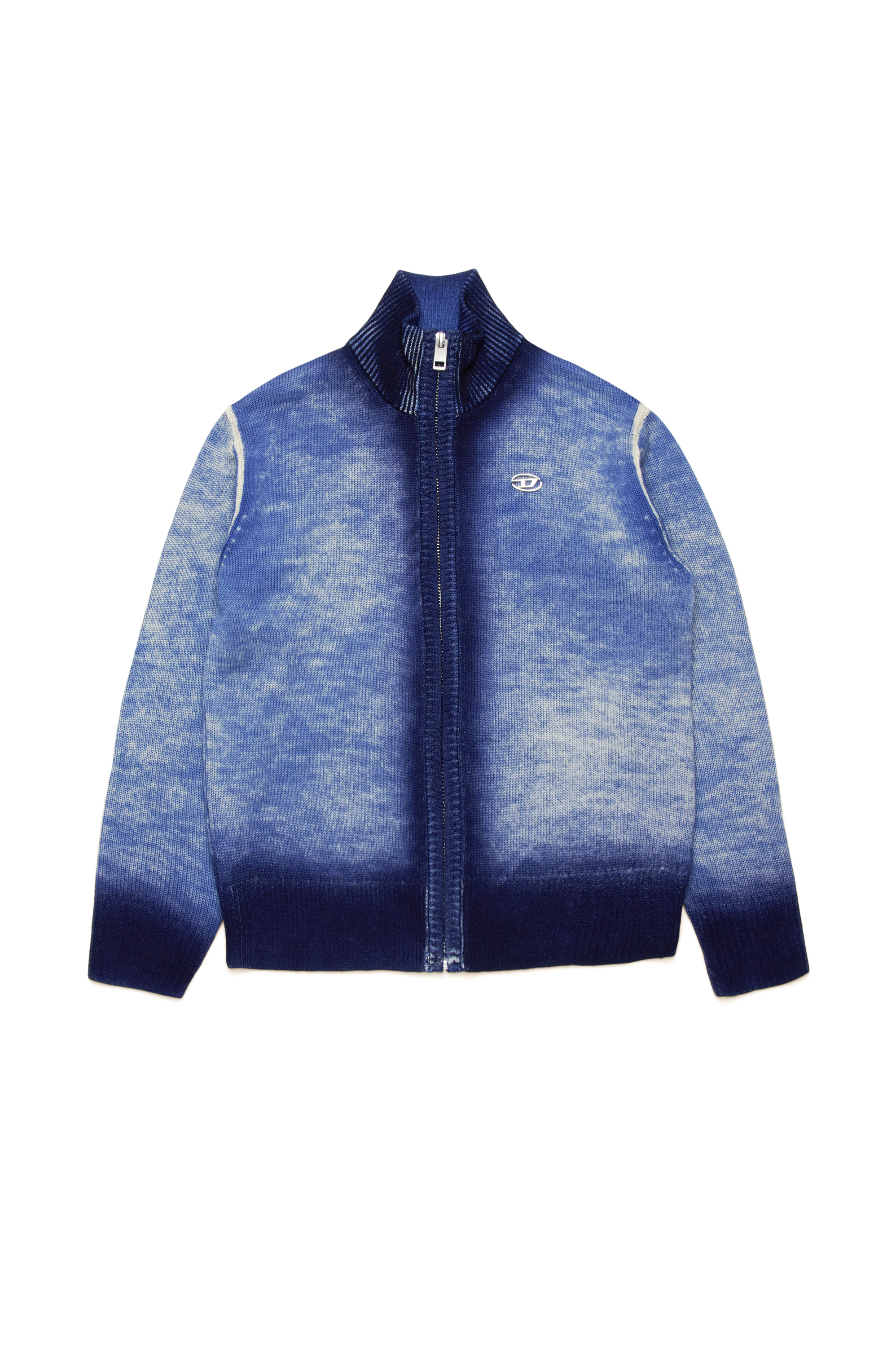 Diesel - KMILOZIP, Homme Cardigan zippé en laine traitée in Bleu - Image 1